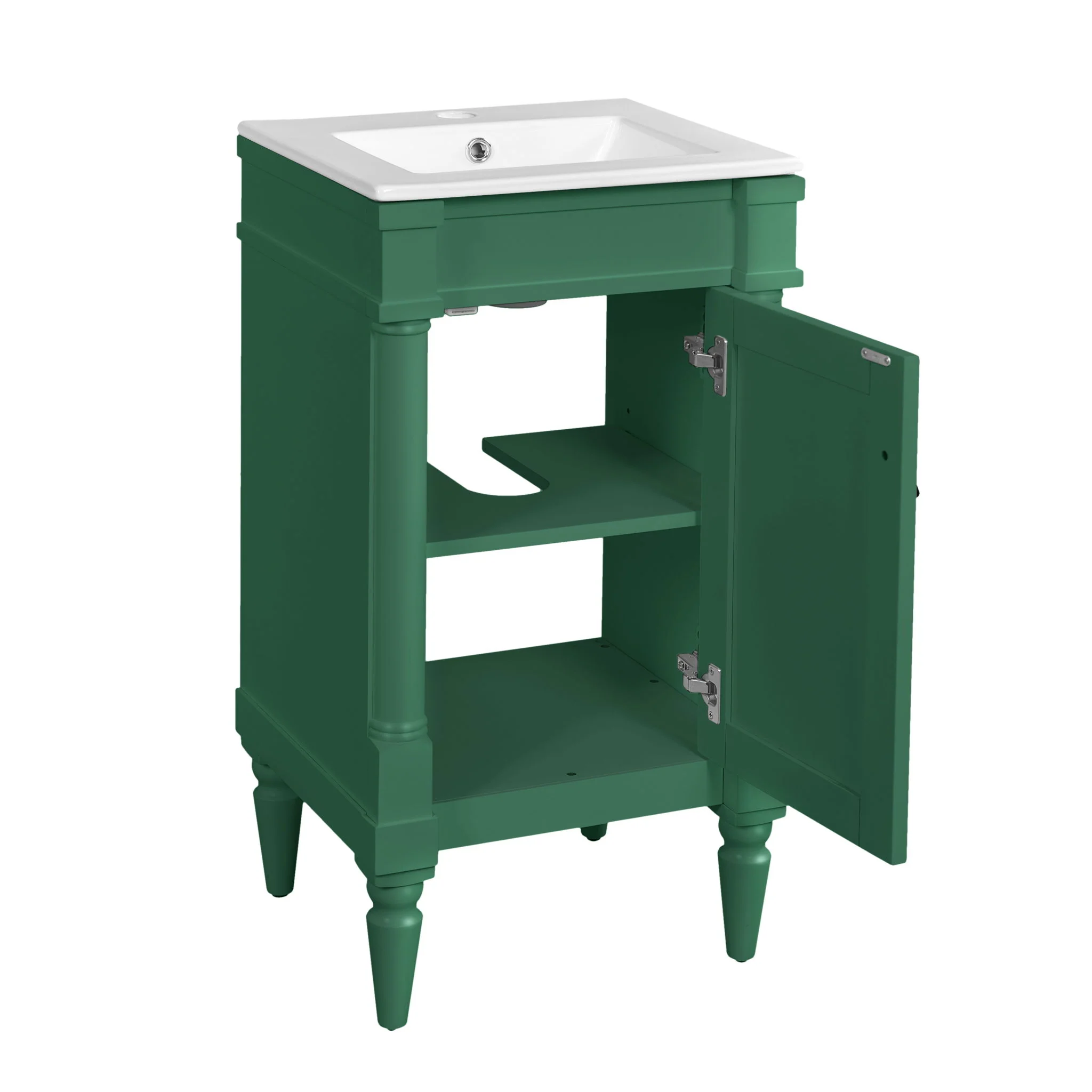 Bathroom Vanity With Sink, Storage Cabinet With Door, Drop In Sink, Compact Freestanding Design - Image 4