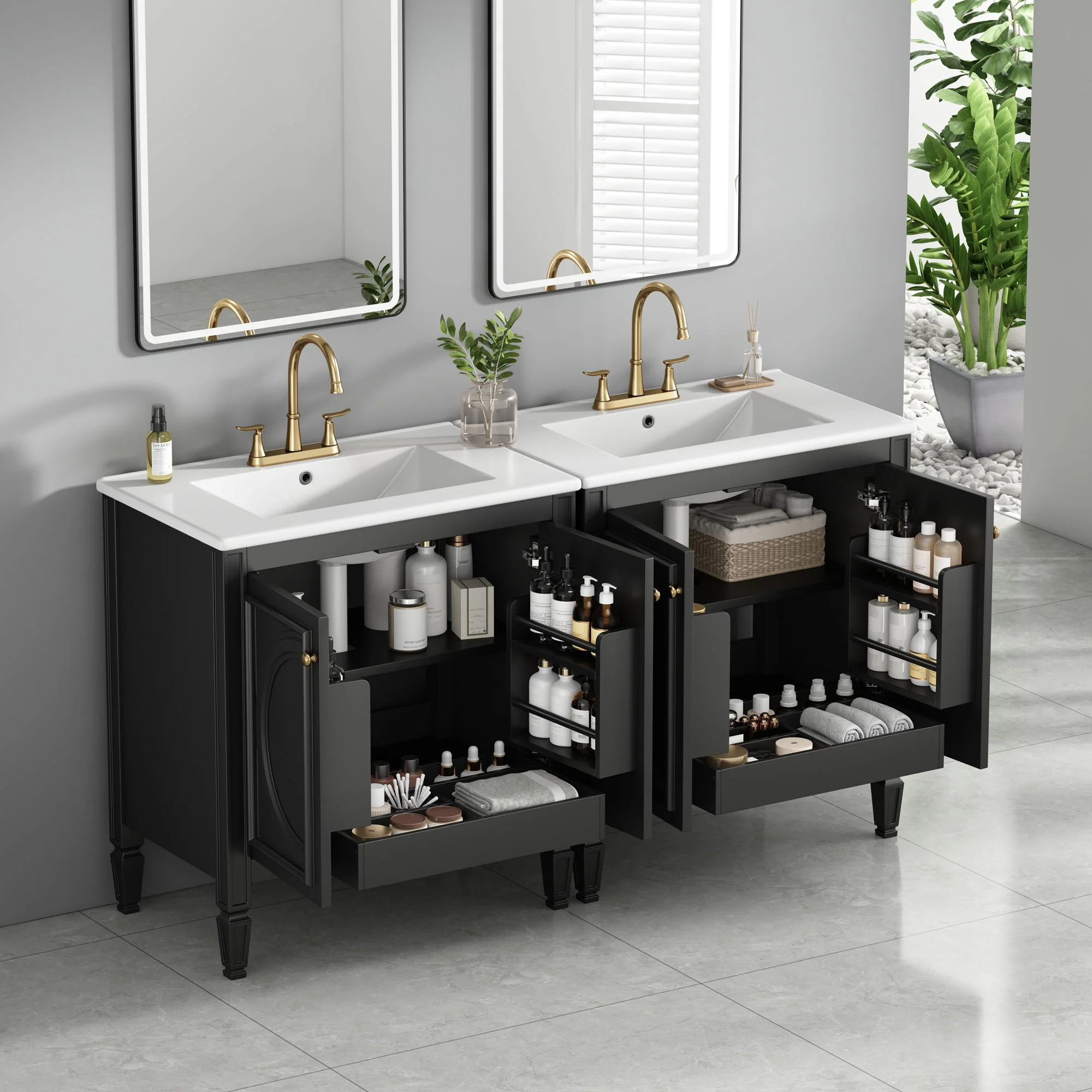 Bathroom Vanity With Sink With 2 Doors And Adjustable Shelf - Image 33