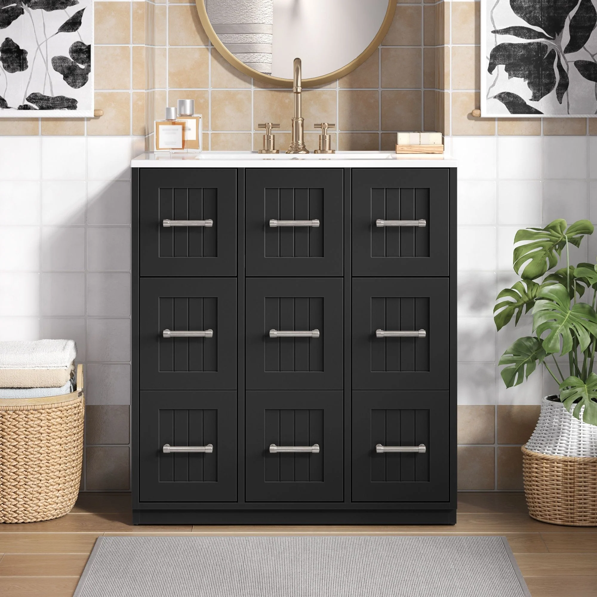 Bathroom Vanity With Undermount Sink, Soft-Close Doors, Drawers, Ceramic Sink - Image 12