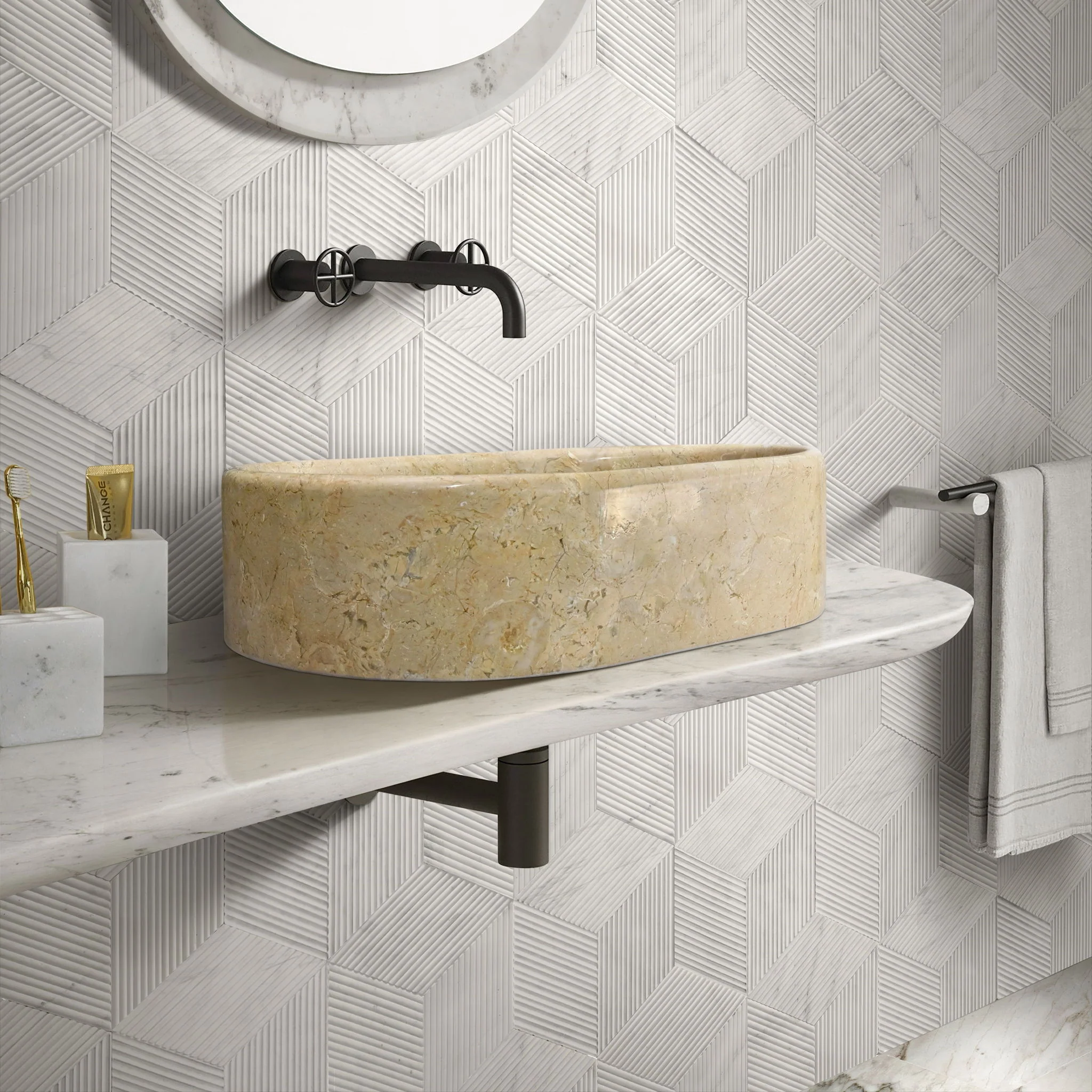 Bathroom Vessel Sink, Semi Polished Surface - Image 43