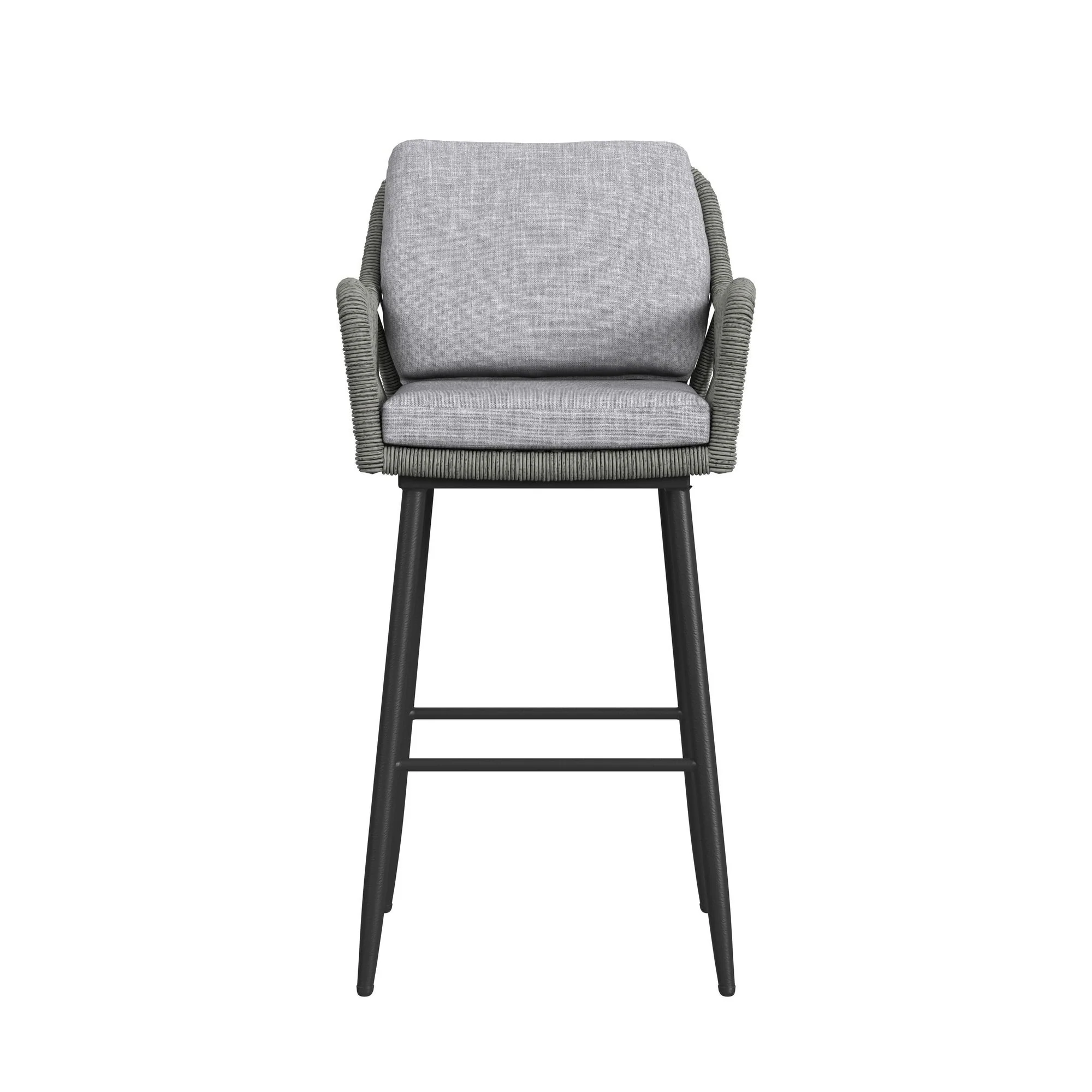 Bayhill - Fabric Barstool (Set of 2) - Black / Gray - Image 4