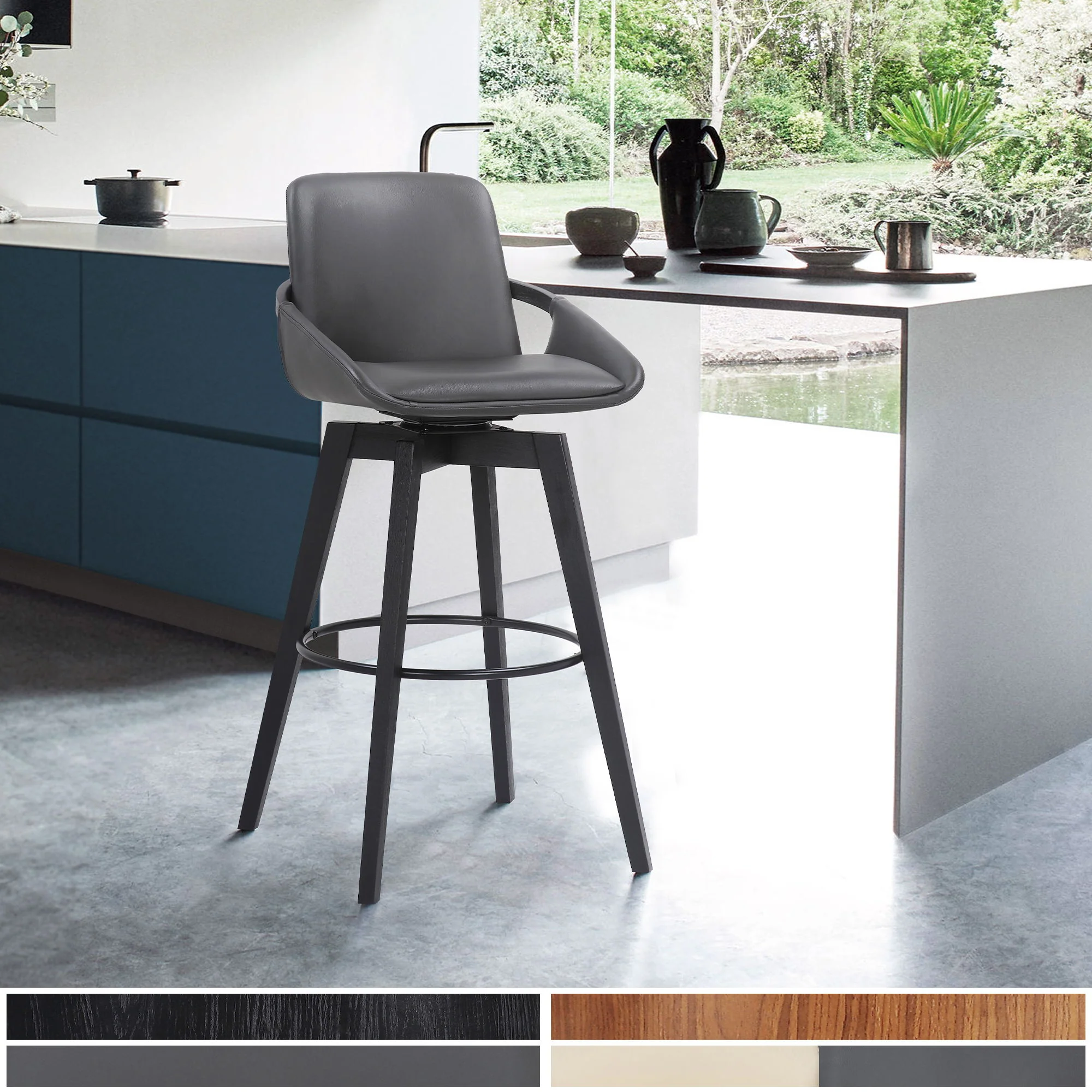 Baylor - Swivel Bar Stool With Black Frame - Image 14