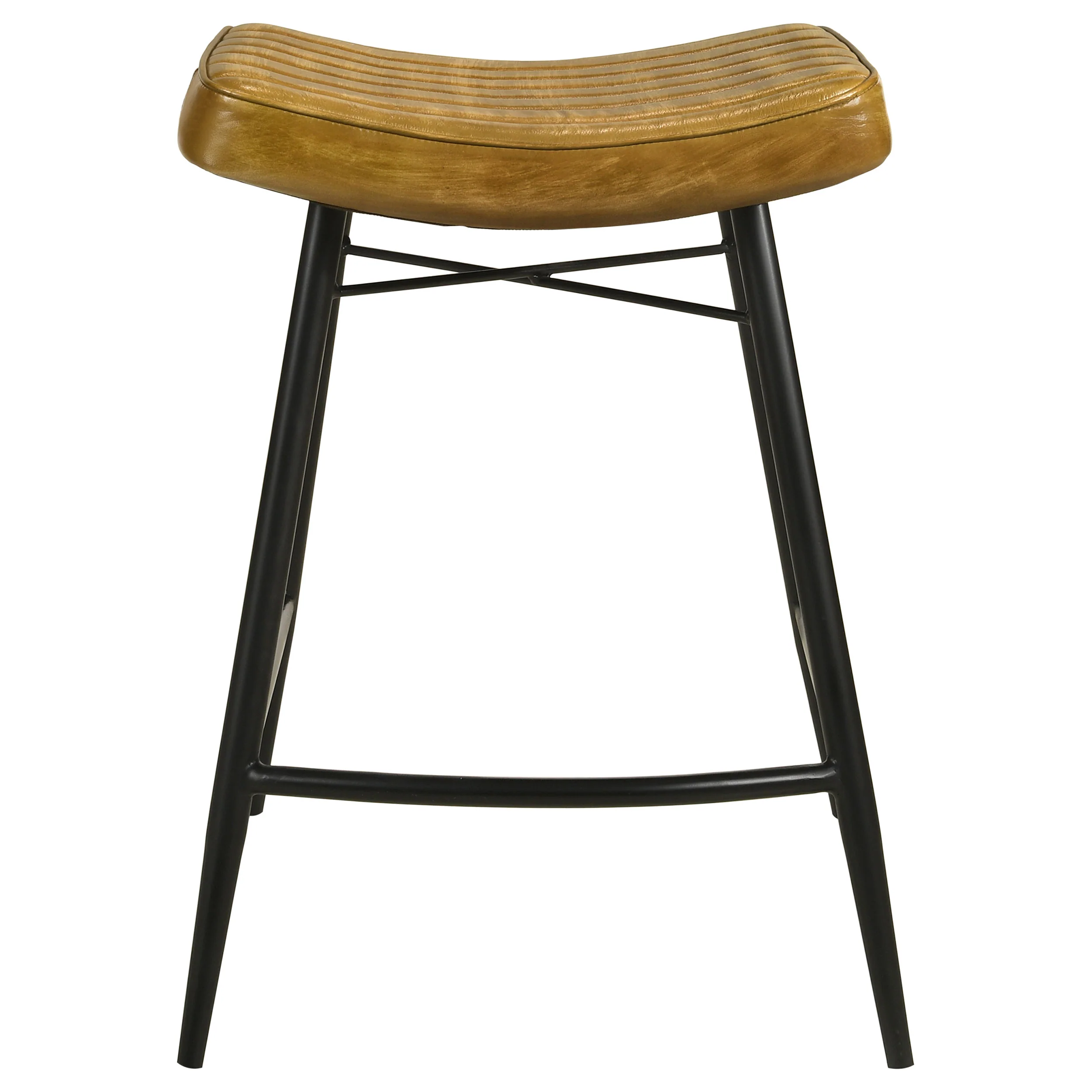 Bayu Leather Counter Stool in Antique Camel (Set of 2) - Image 4