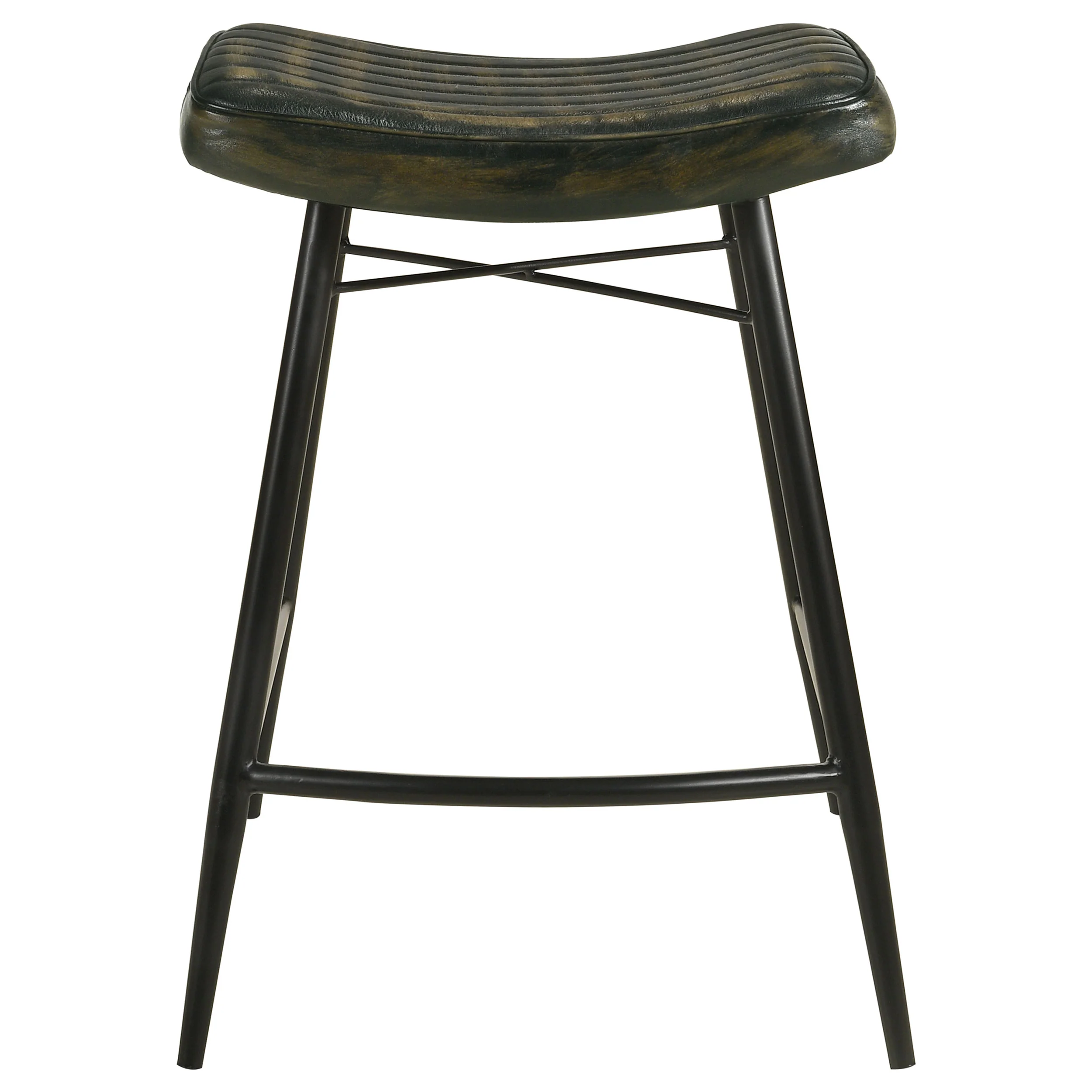 Bayu Leather Upholstered Counter Stool Espresso, Set of 2 - Image 3