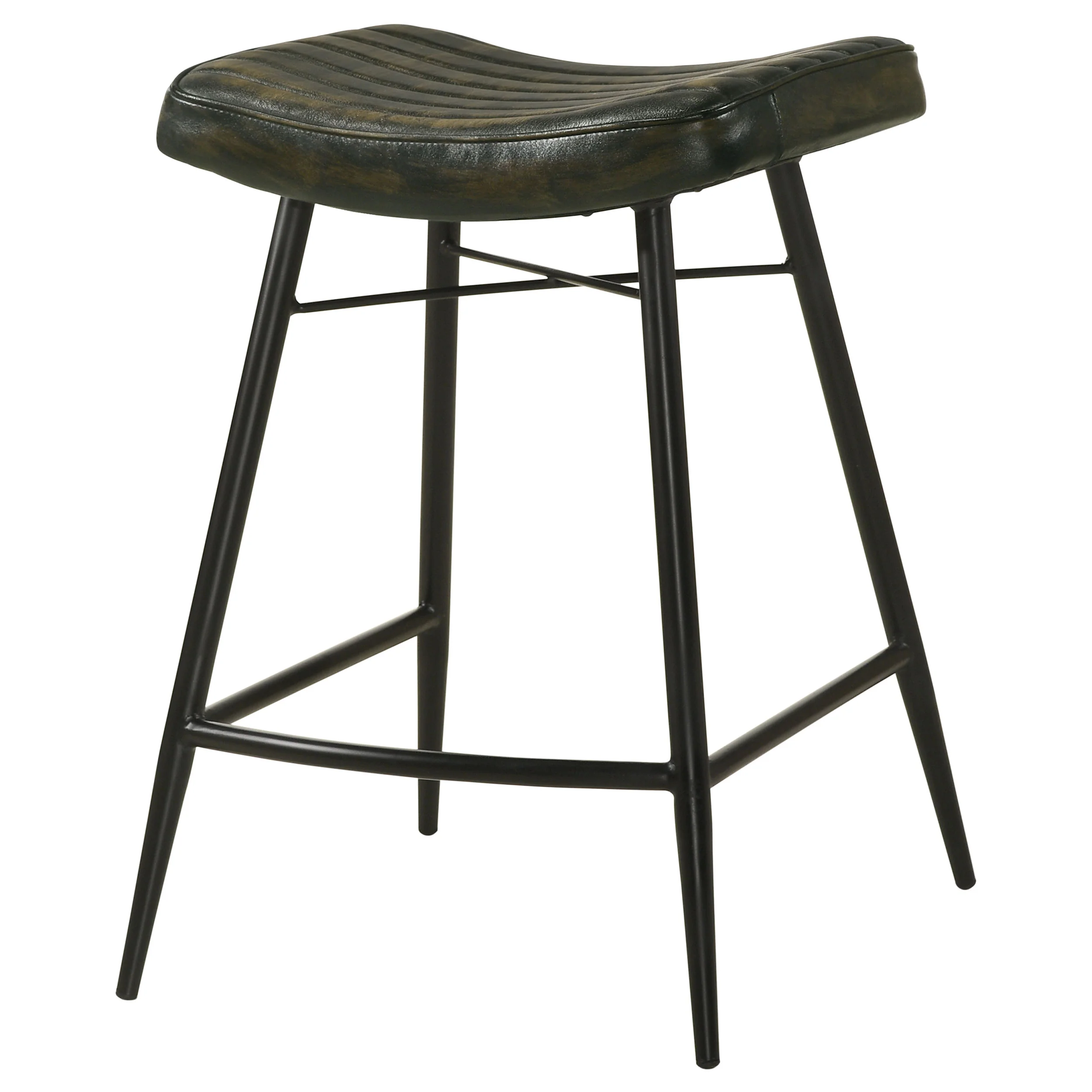 Bayu Leather Upholstered Counter Stool Espresso, Set of 2 - Image 5