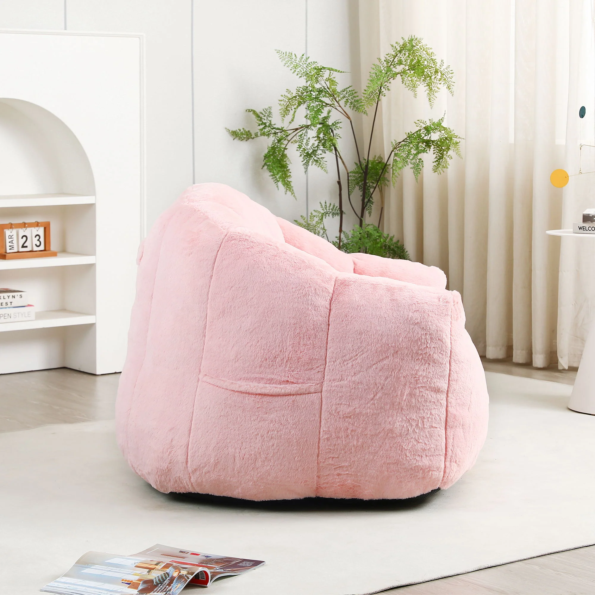 Beanbag Chair, Beanbag Sofa Chair With Armrests Stuffed High Density Foam - Image 17