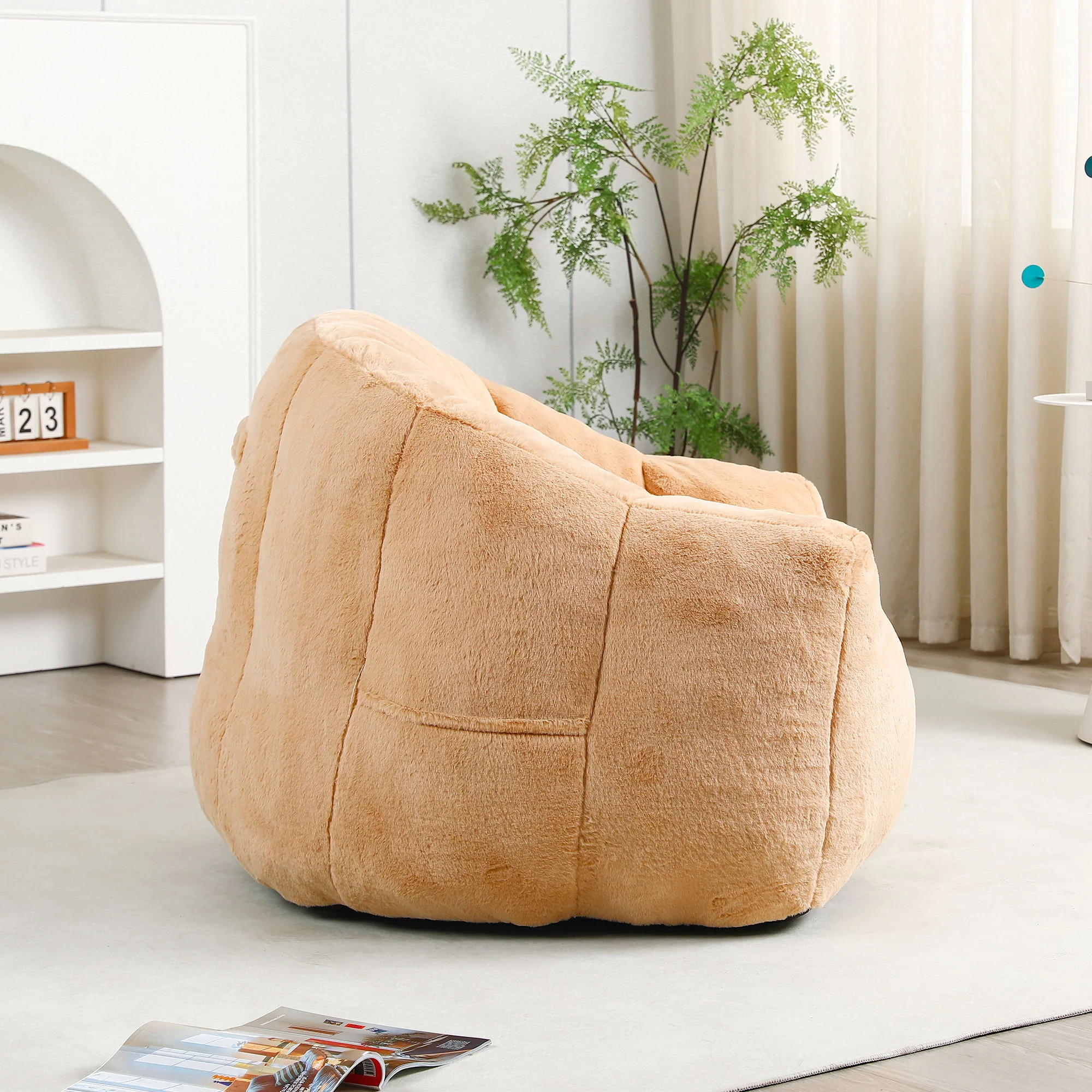 Beanbag Chair, Beanbag Sofa Chair With Armrests Stuffed High Density Foam - Image 26