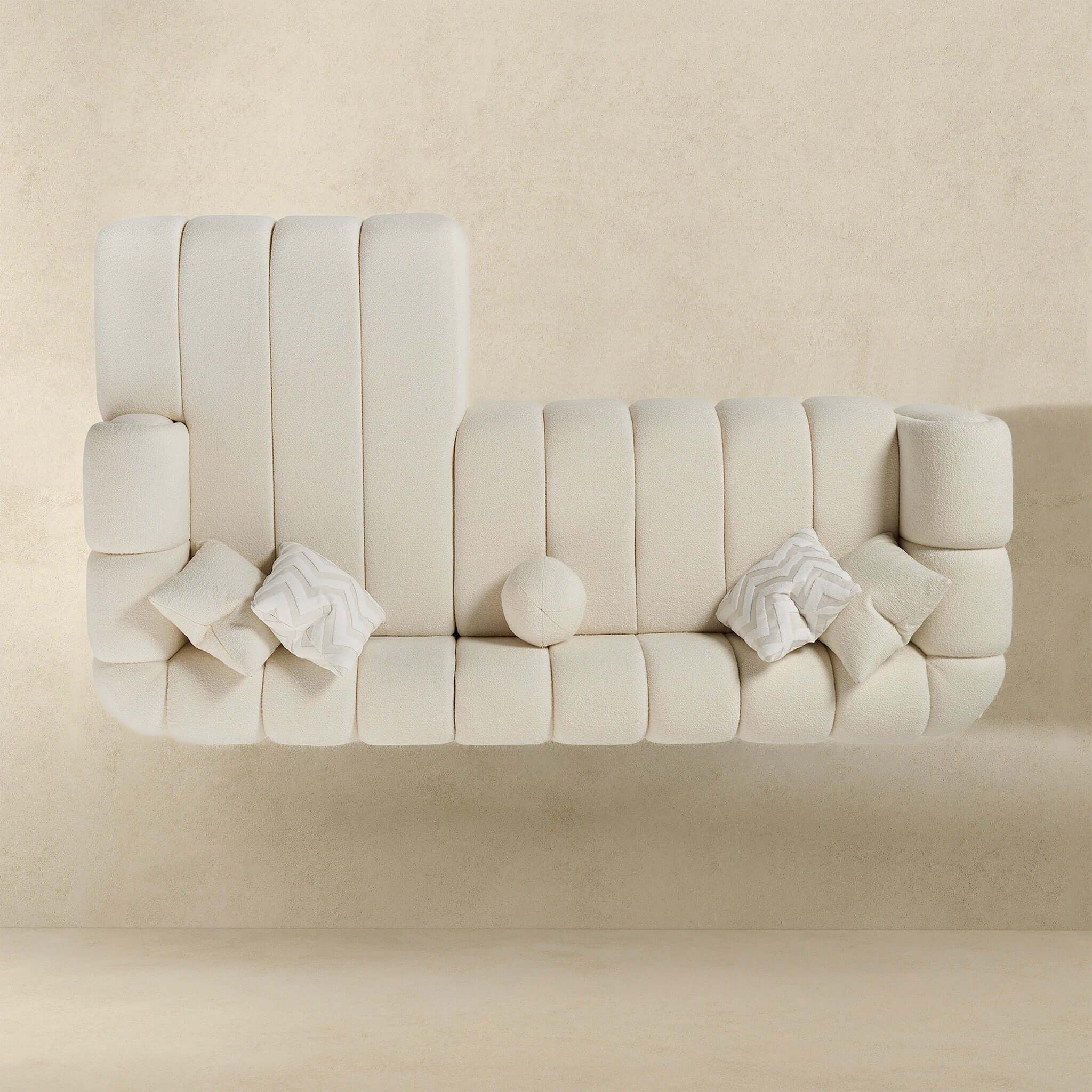 Beatrice - Modern Tufted Right Sectional Sofa - Ivory - Image 5