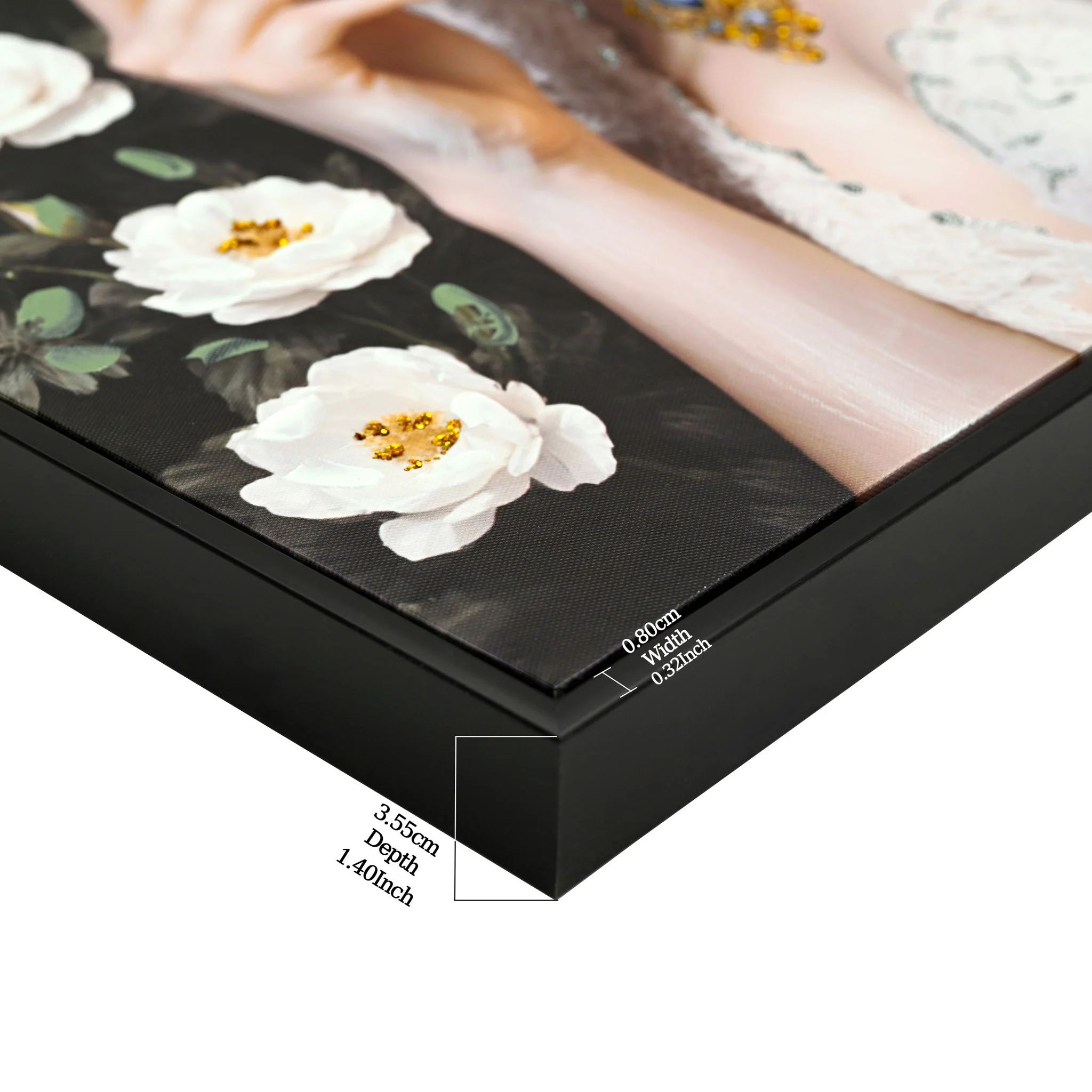 Beauty Posters Beauty Lady Wall Art And Floral Canvas Artwork For Living Room - Ivory / Gold - Image 4