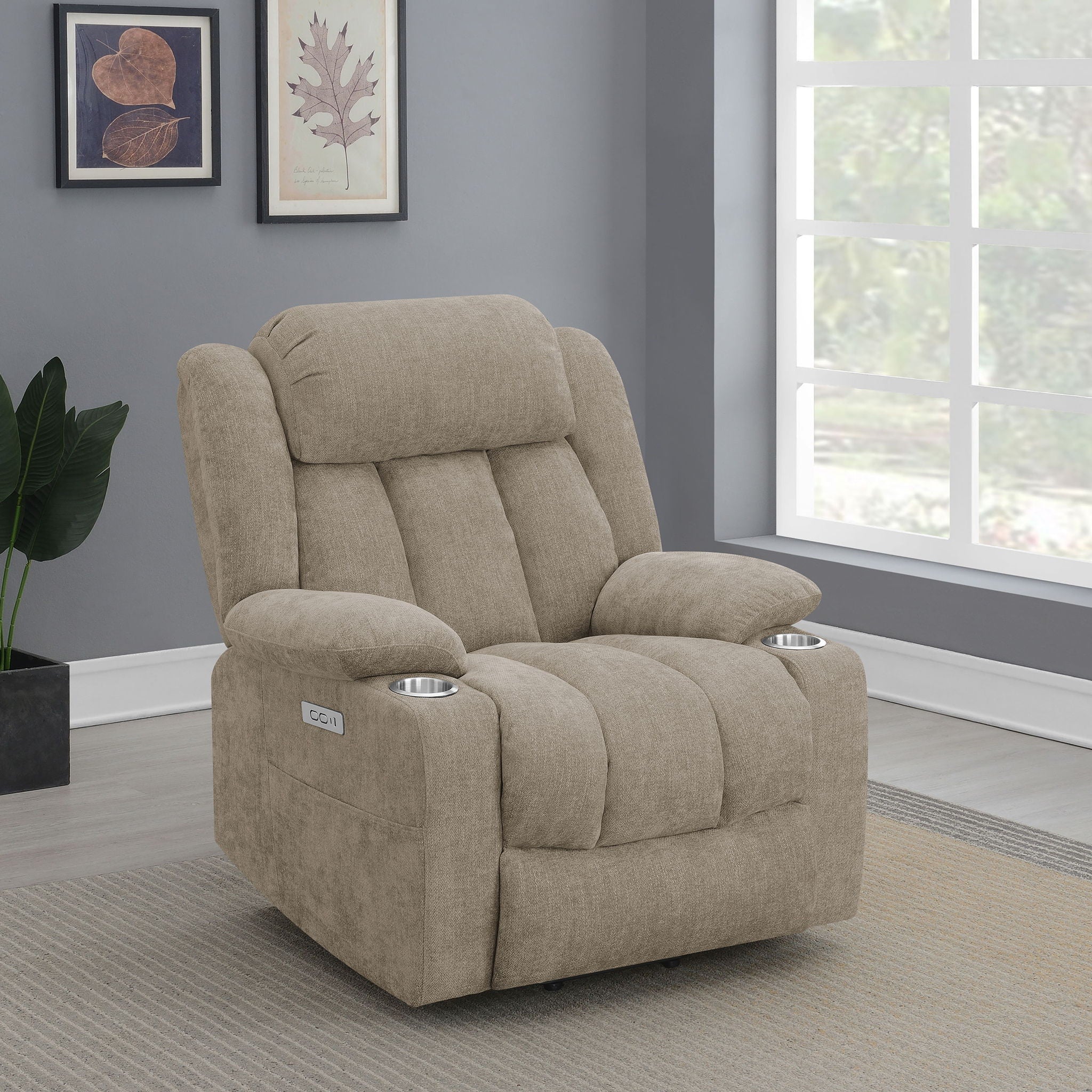Beca - Upholstered Power Lift Recliner With Cupholders And USB Charging - Image 13