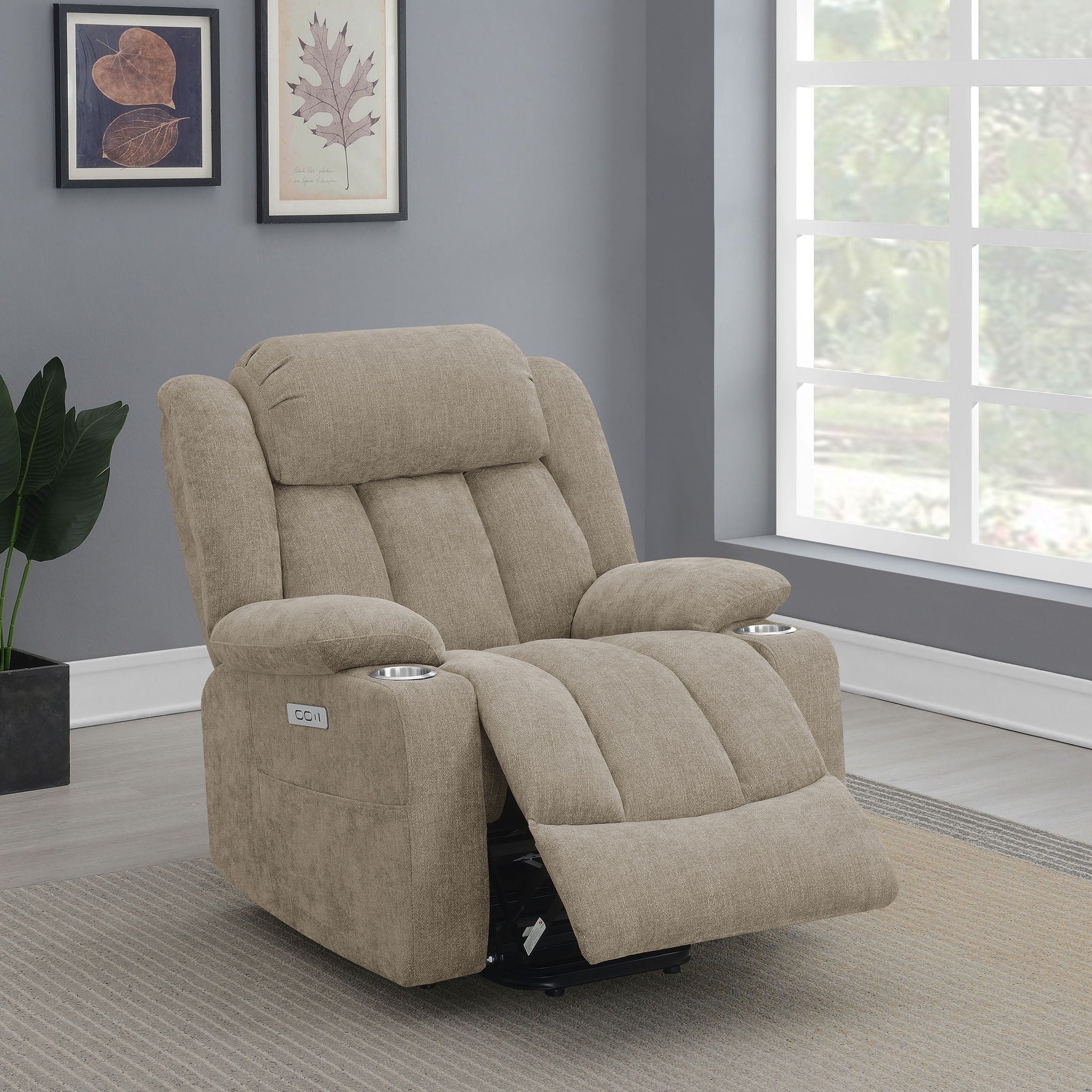 Beca - Upholstered Power Lift Recliner With Cupholders And USB Charging - Image 19