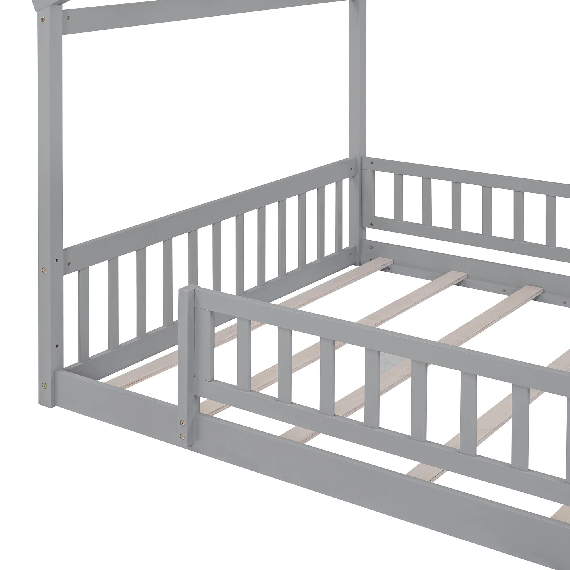 Bed House Bed Frame With Fence - Image 30