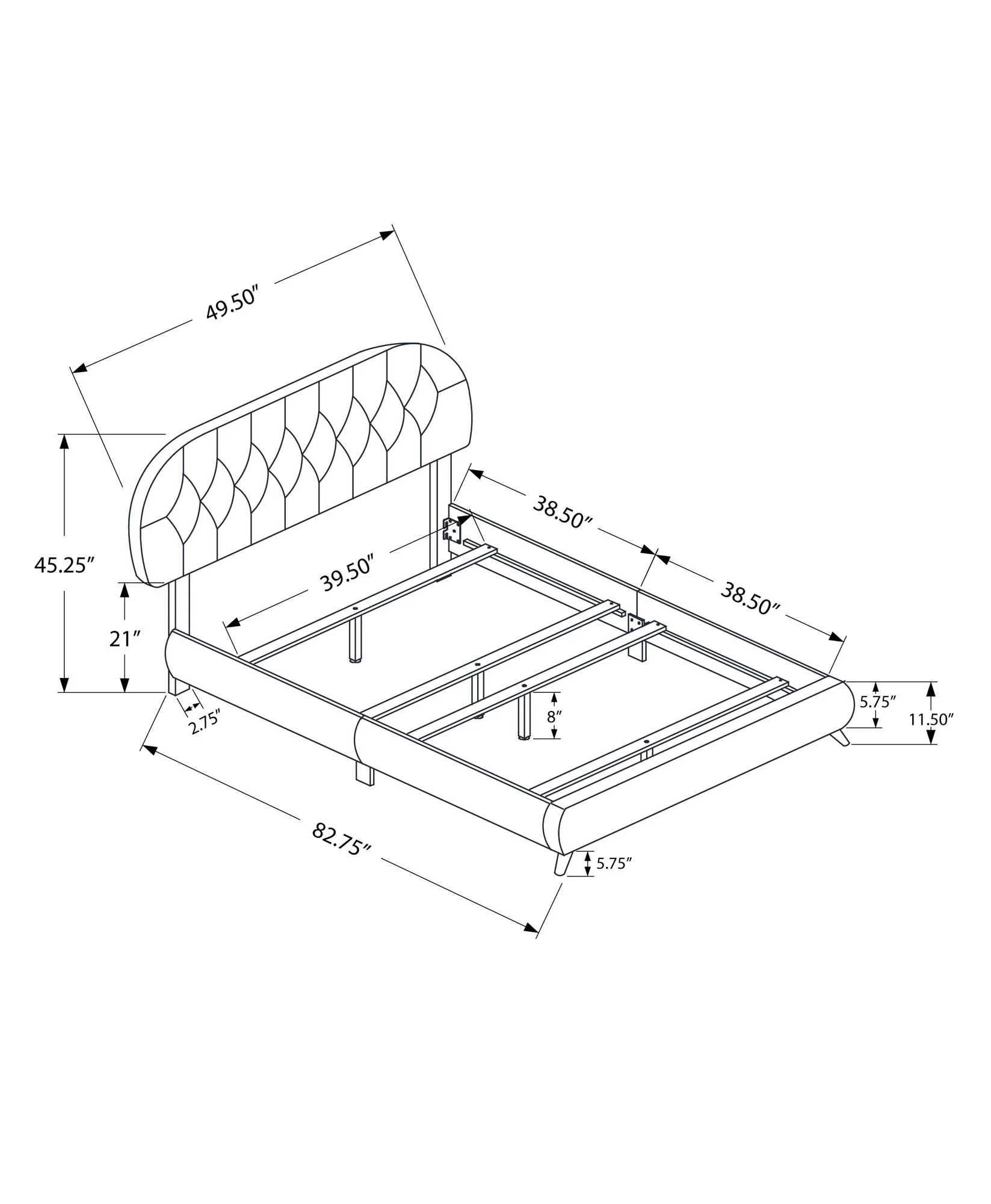 Bed Upholstered Look - Image 3