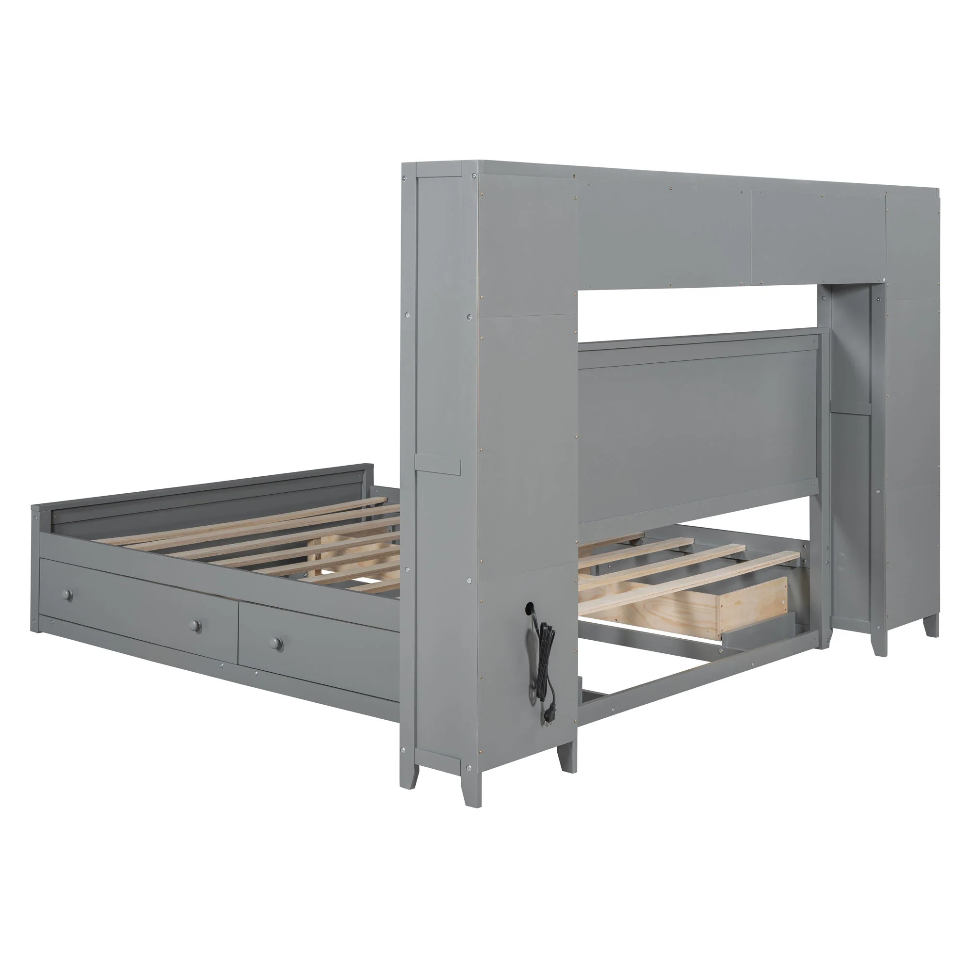 Bed With All In One Cabinet, Shelf And Sockets - Image 17