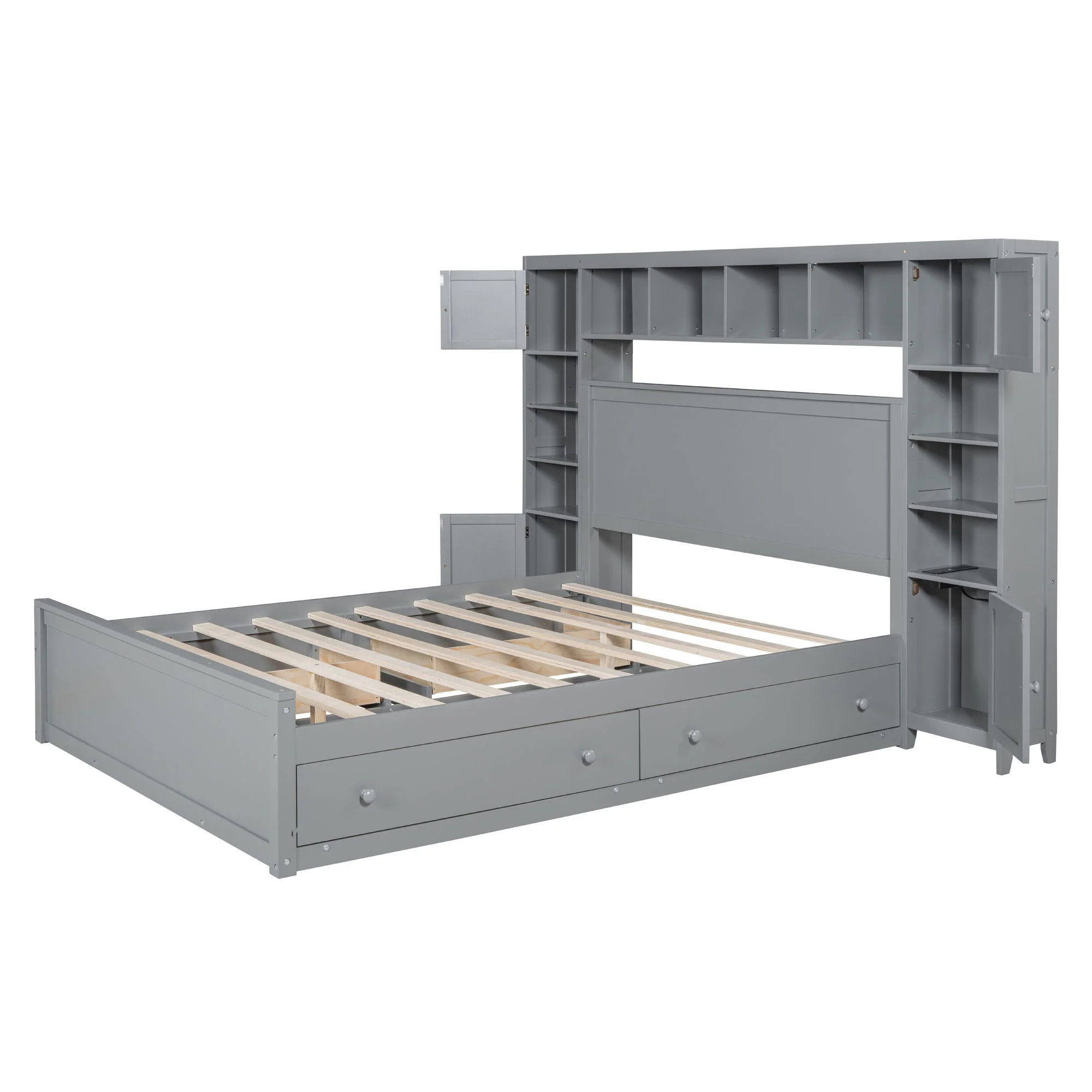 Bed With All In One Cabinet, Shelf And Sockets - Image 20
