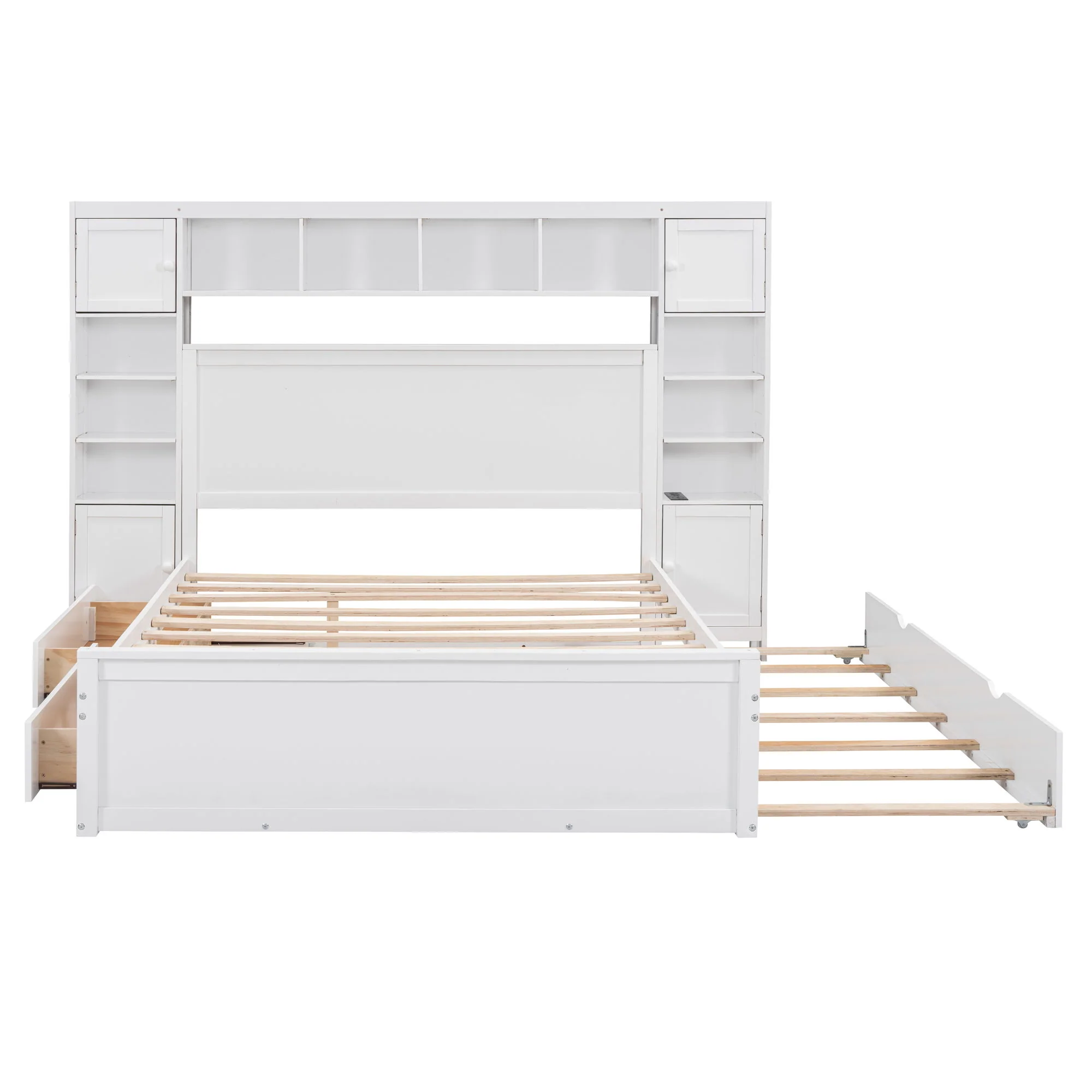 Bed With All In One Cabinet, Shelf And Sockets, Twin Long Trundle - Image 20