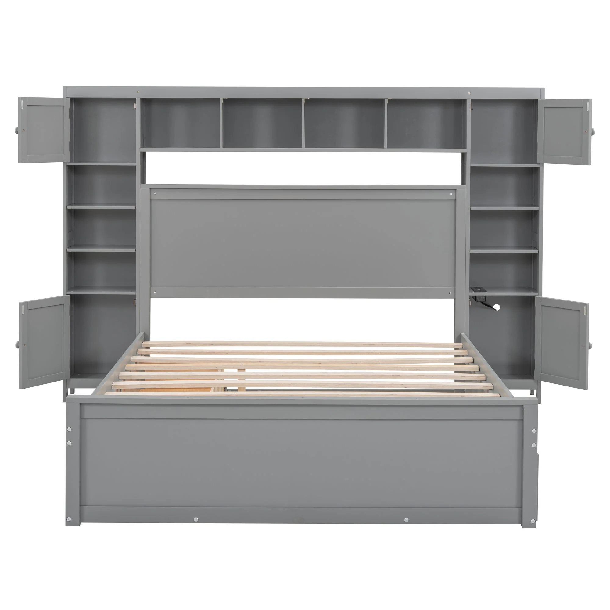 Bed With All In One Cabinet, Shelf And Sockets, Twin Long Trundle - Image 8