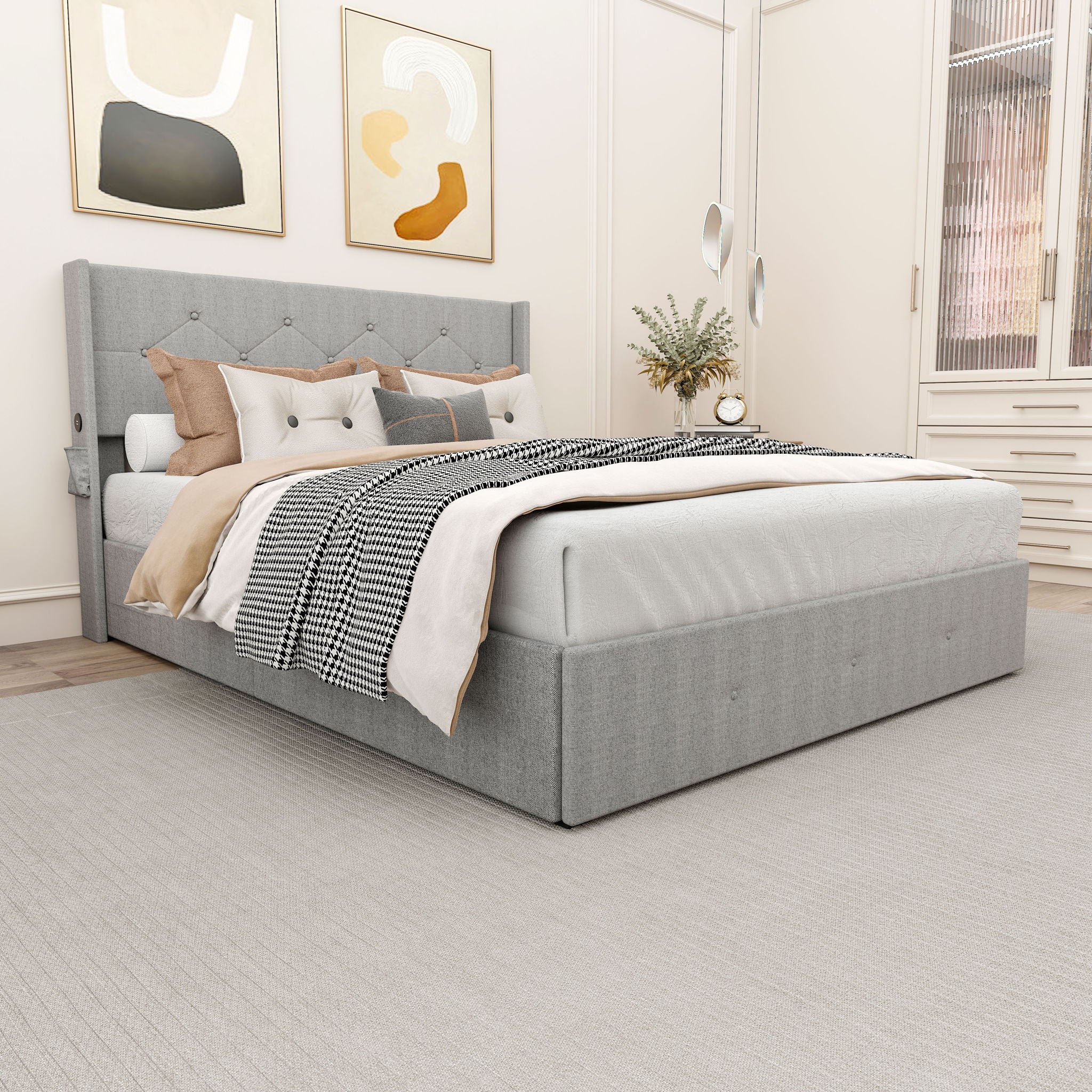 Bed With Gas Lift Storage, USB Ports - Image 14