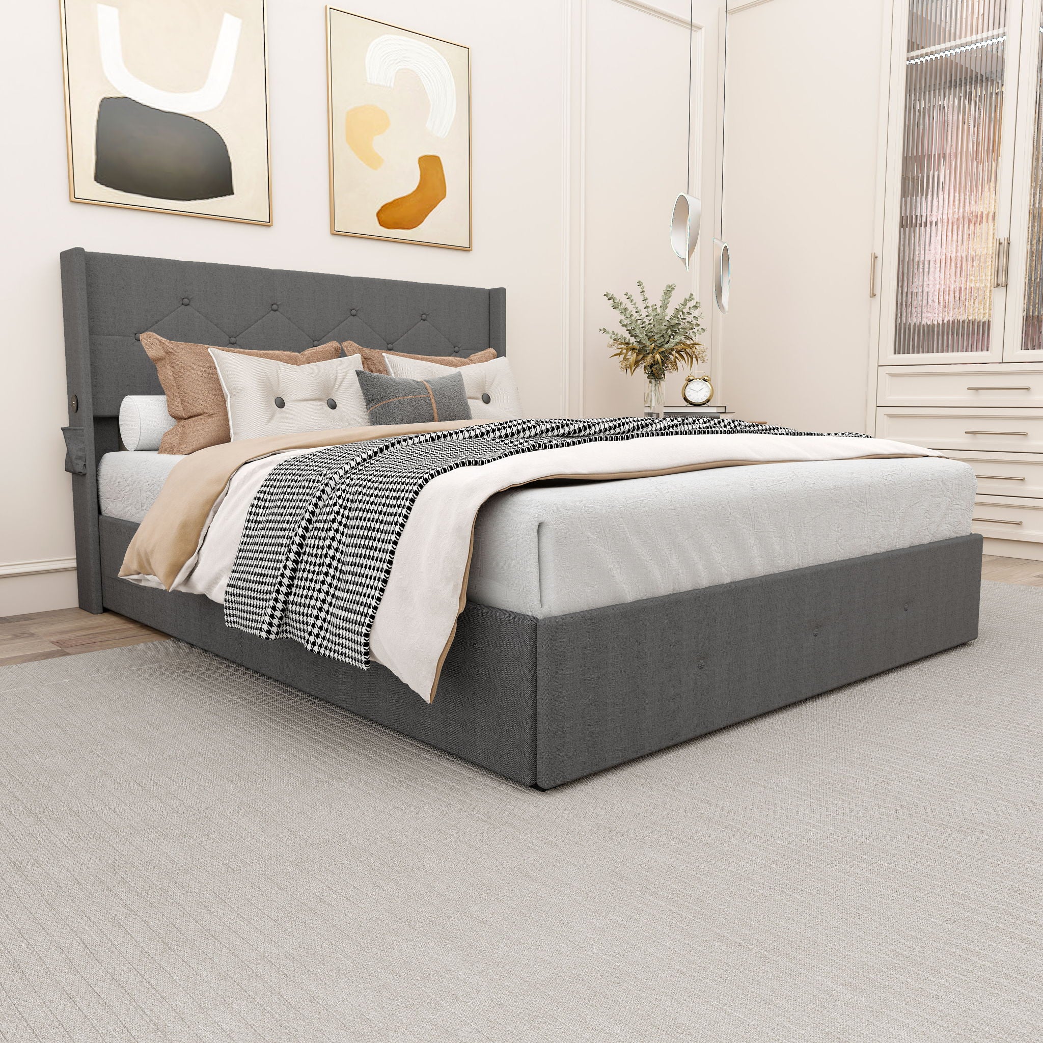 Bed With Gas Lift Storage, USB Ports - Image 18