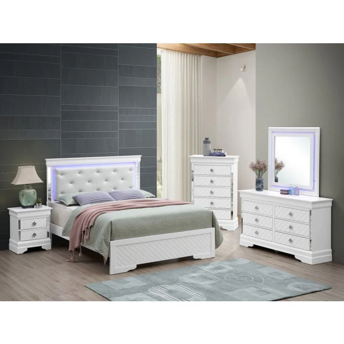 Bed With LED Light Accents Headboard - Image 23