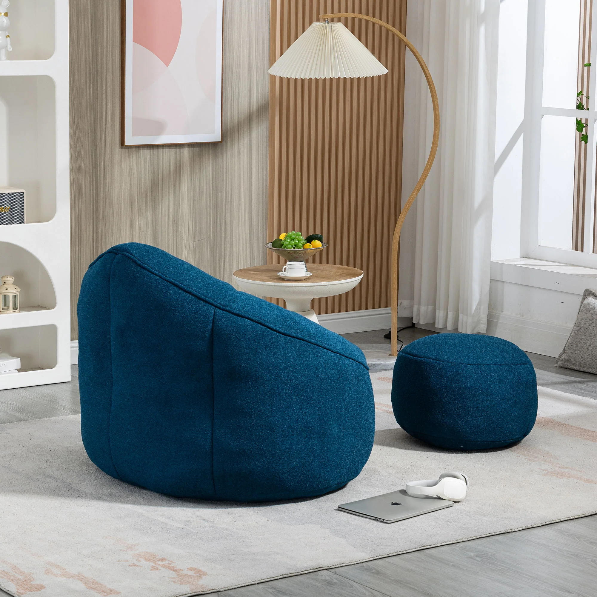 Bedding Bean Bag Sofa Chair High Pressure Foam With Footrest - Image 20