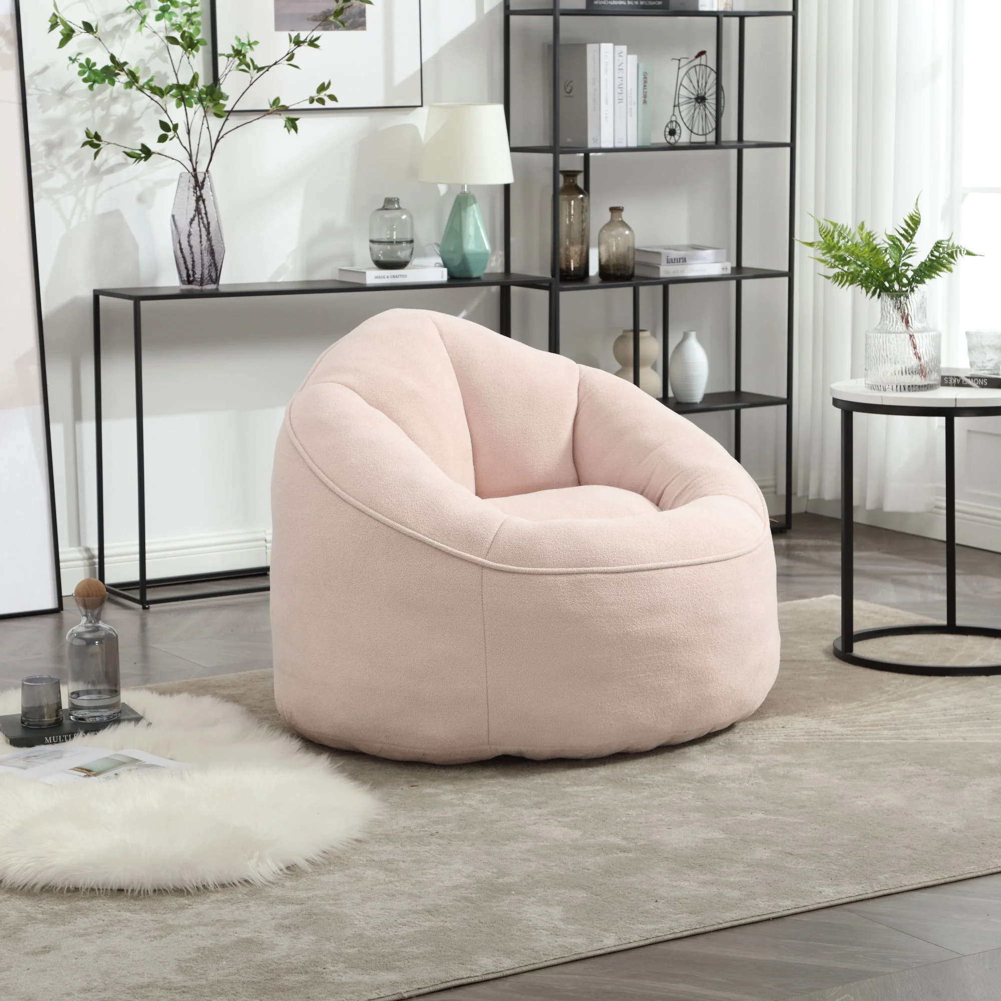 Bedding Bean Bag Sofa Chair High Pressure Foam With Footrest - Image 28