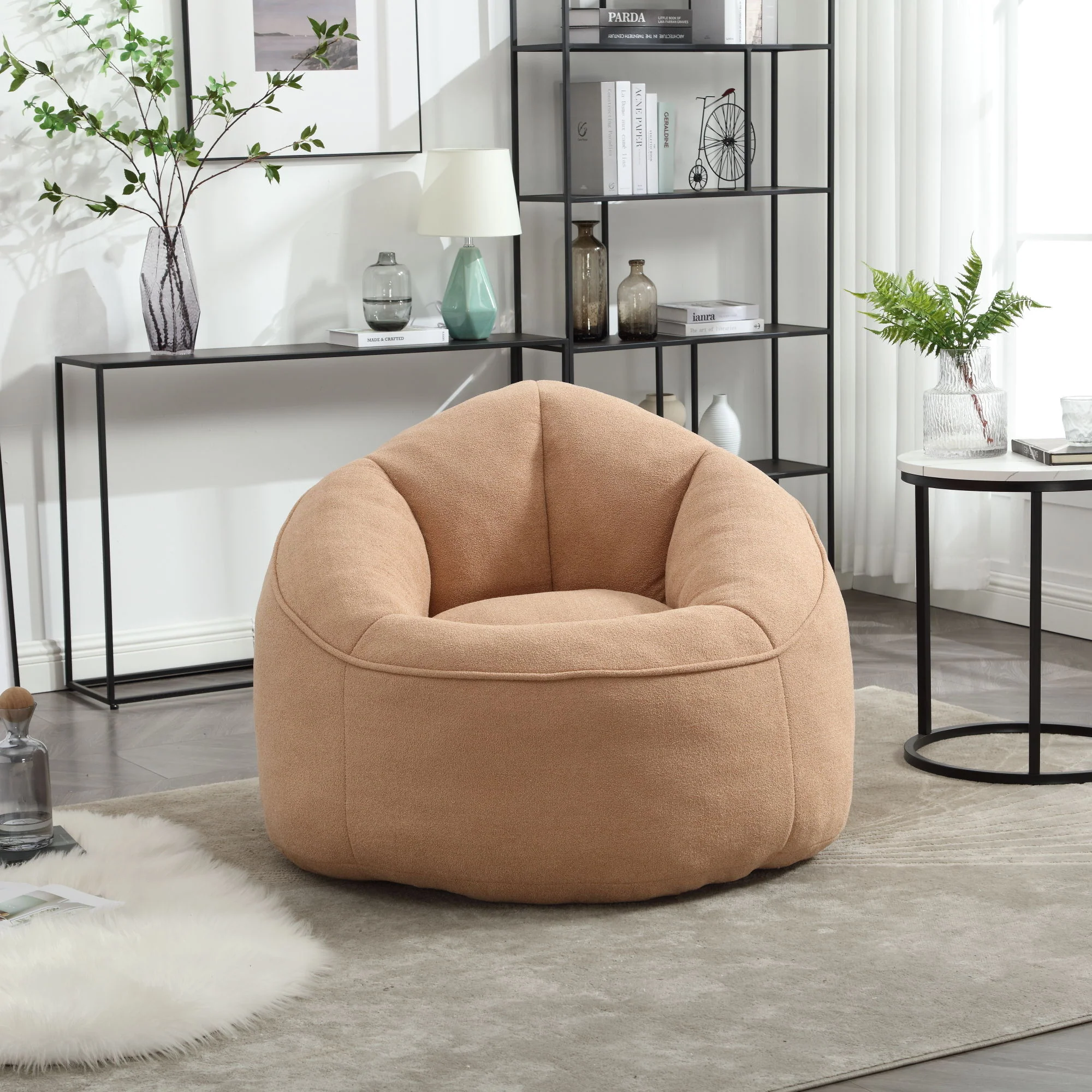 Bedding Bean Bag Sofa Chair High Pressure Foam With Footrest - Image 37