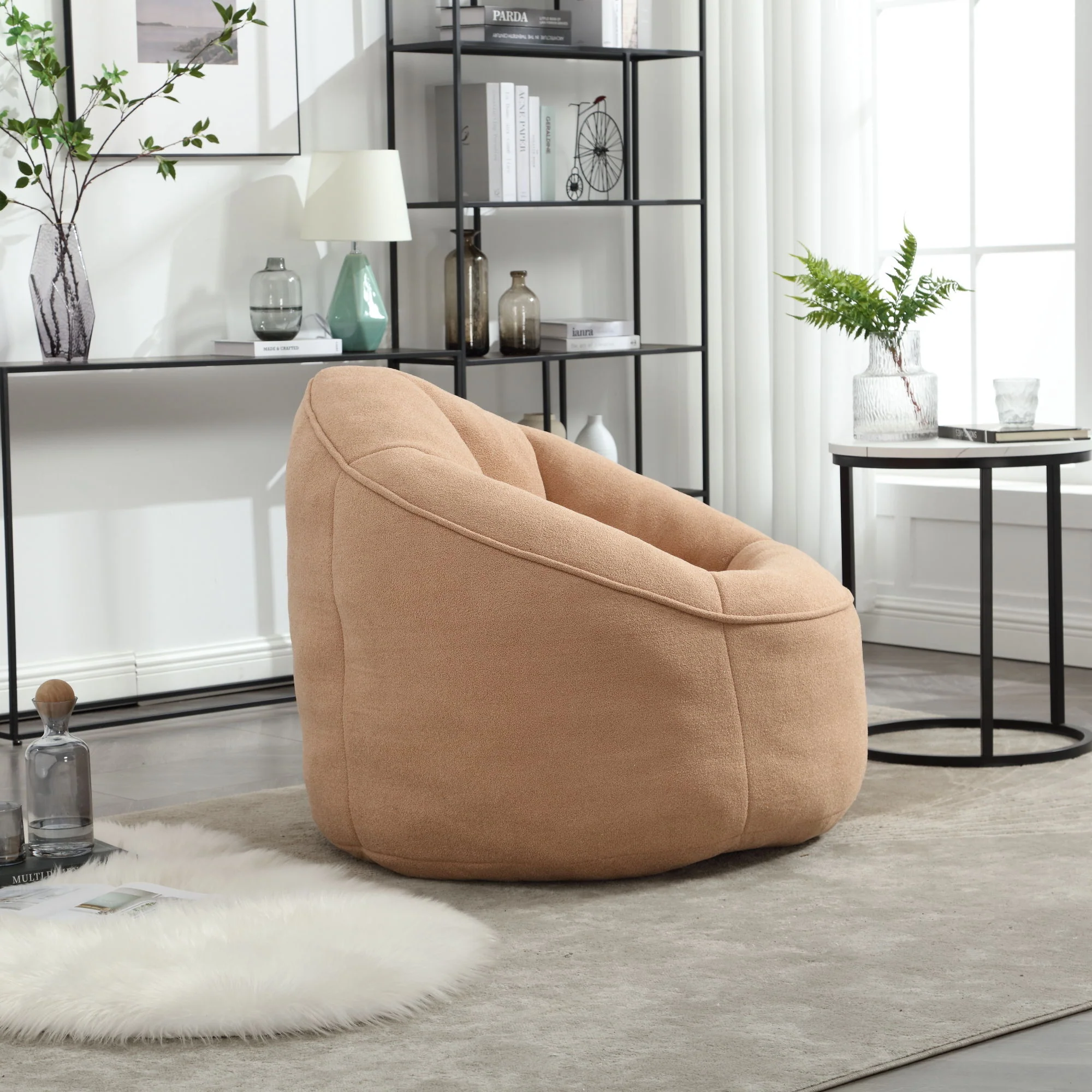Bedding Bean Bag Sofa Chair High Pressure Foam With Footrest - Image 38