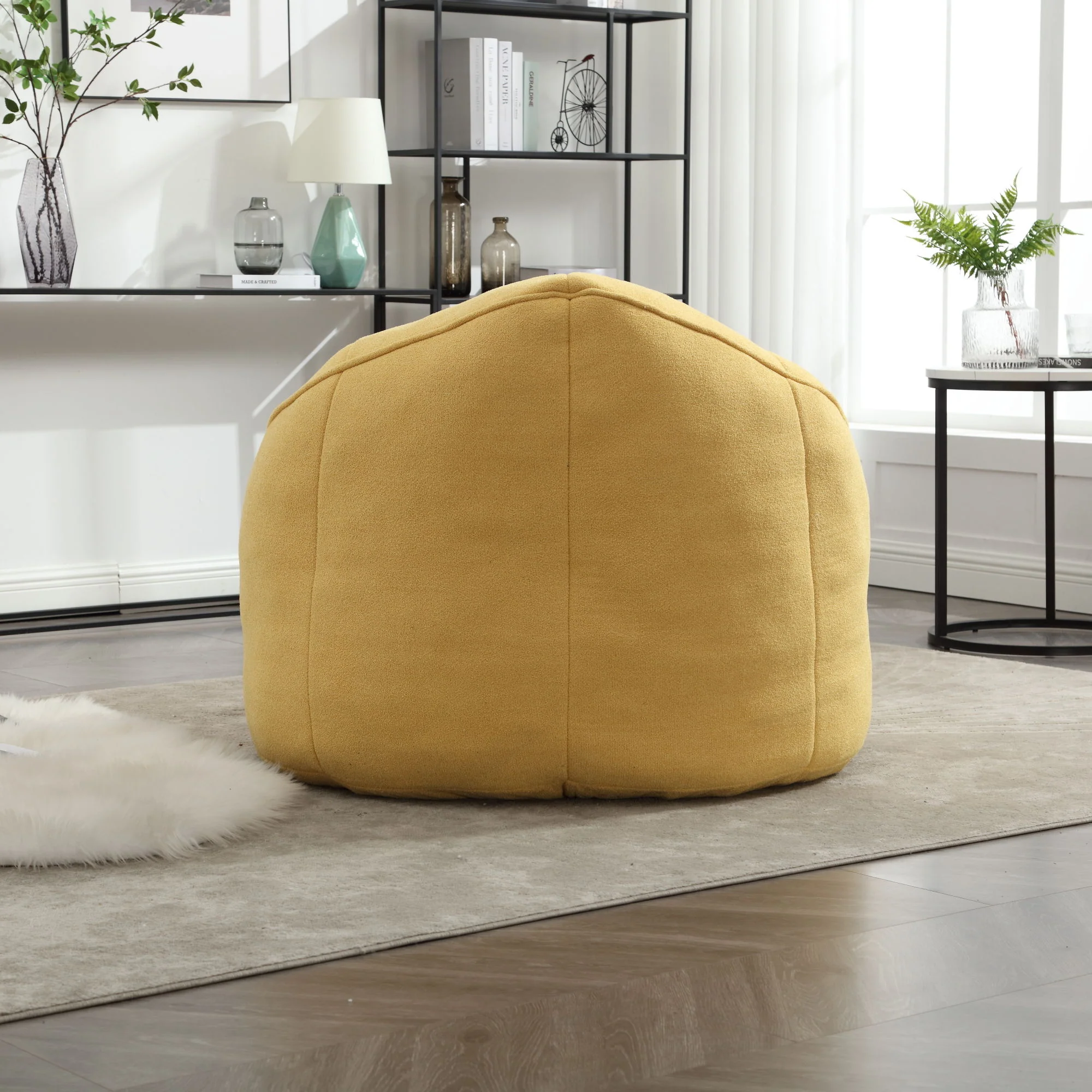 Bedding Bean Bag Sofa Chair High Pressure Foam With Footrest - Image 50