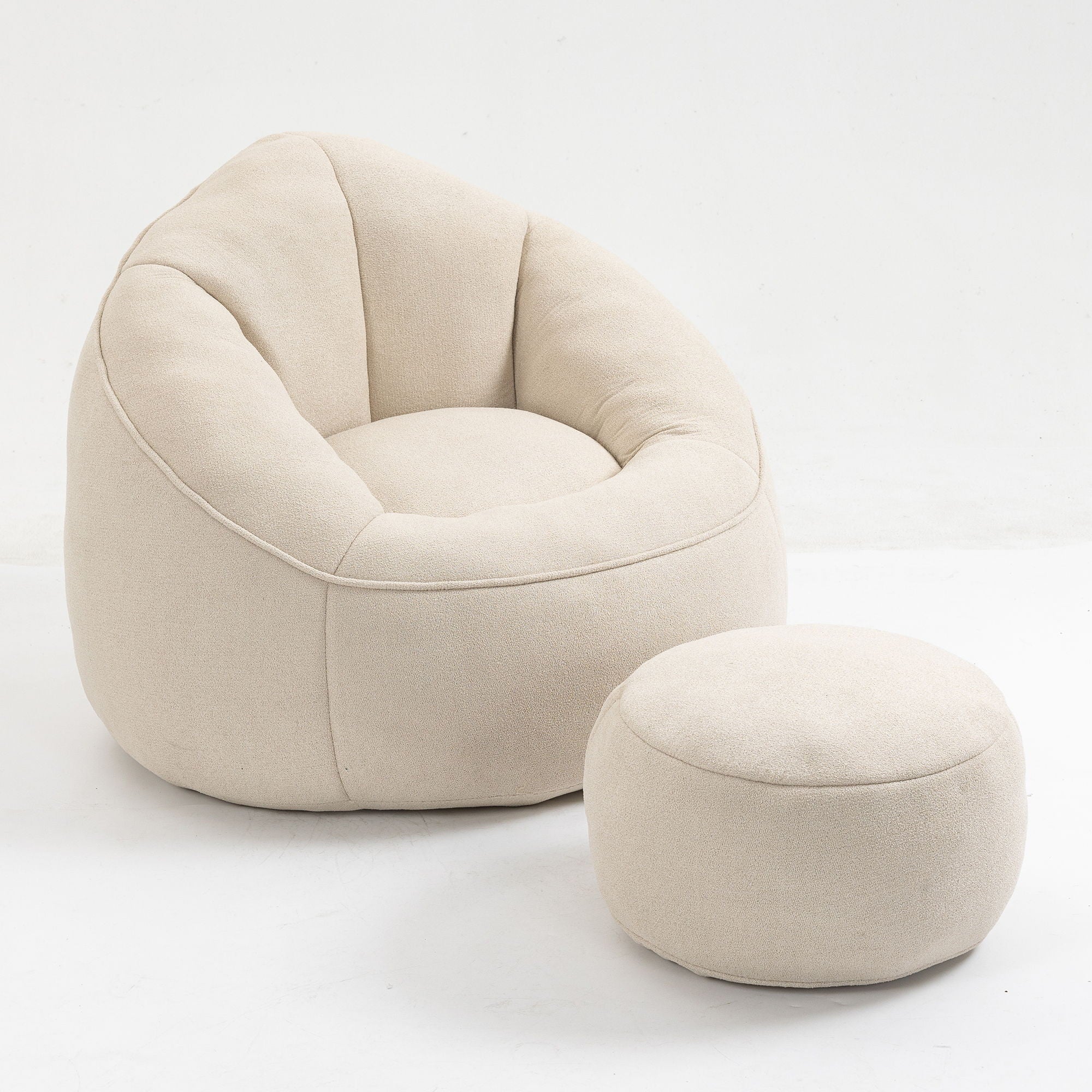 Bedding Bean Bag Sofa Chair High Pressure Foam With Footrest - Image 6