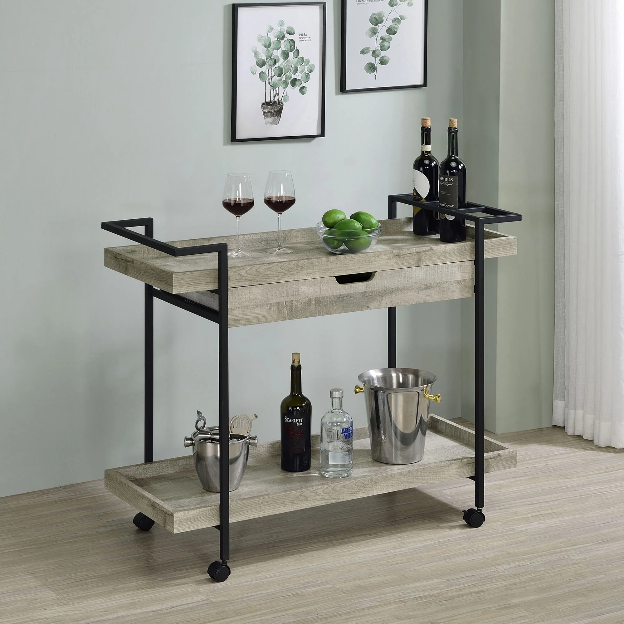 Begonia - 1 Drawer Cart - Driftwood - Image 5