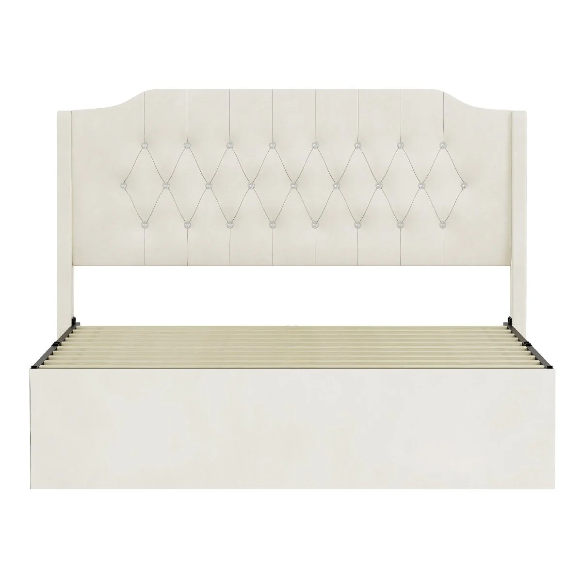 Bellamy Tufted Velvet Queen Bed with Storage and USB Shelf - Image 5