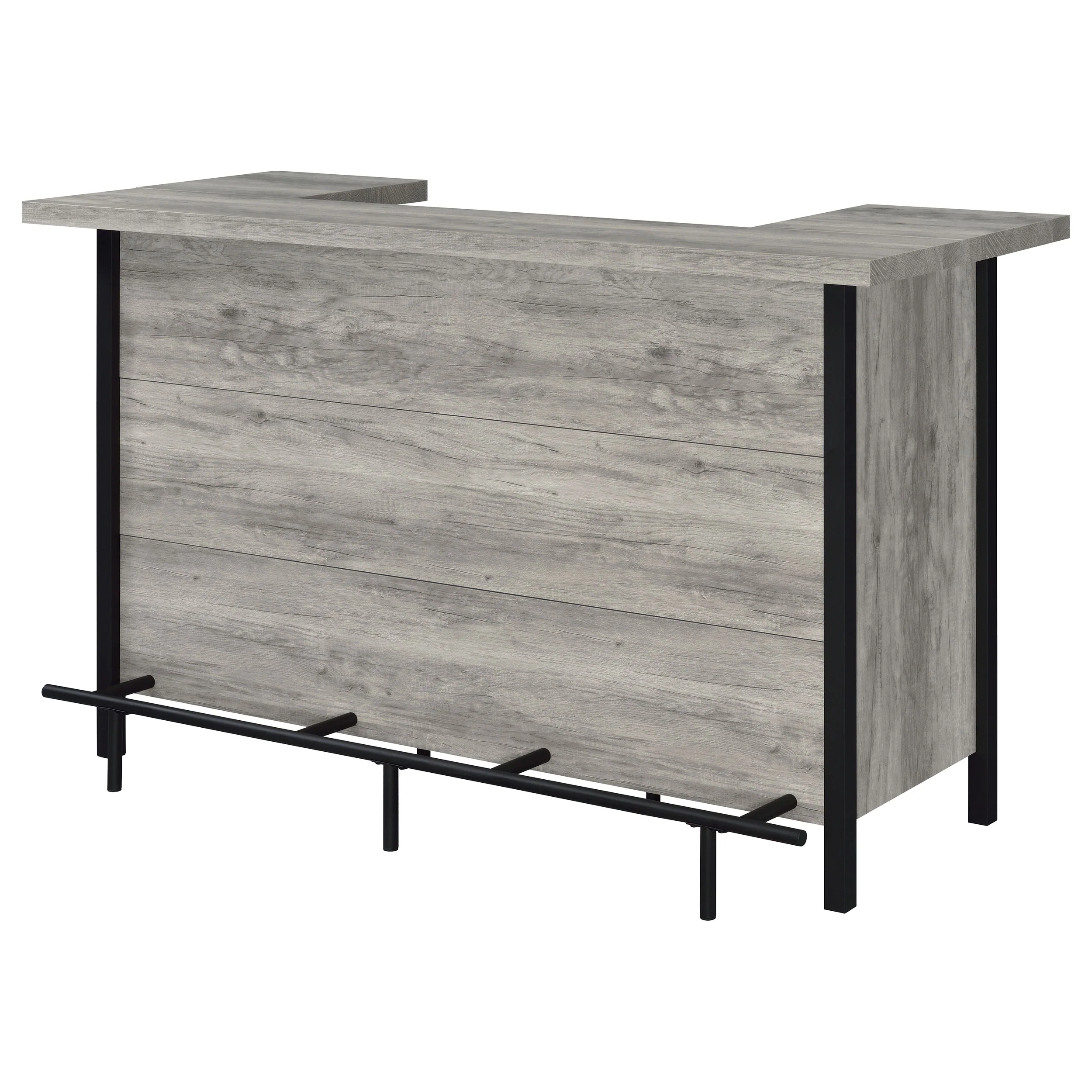 Bellemore Freestanding Home Bar Wine Cabinet Grey Driftwood - Image 4