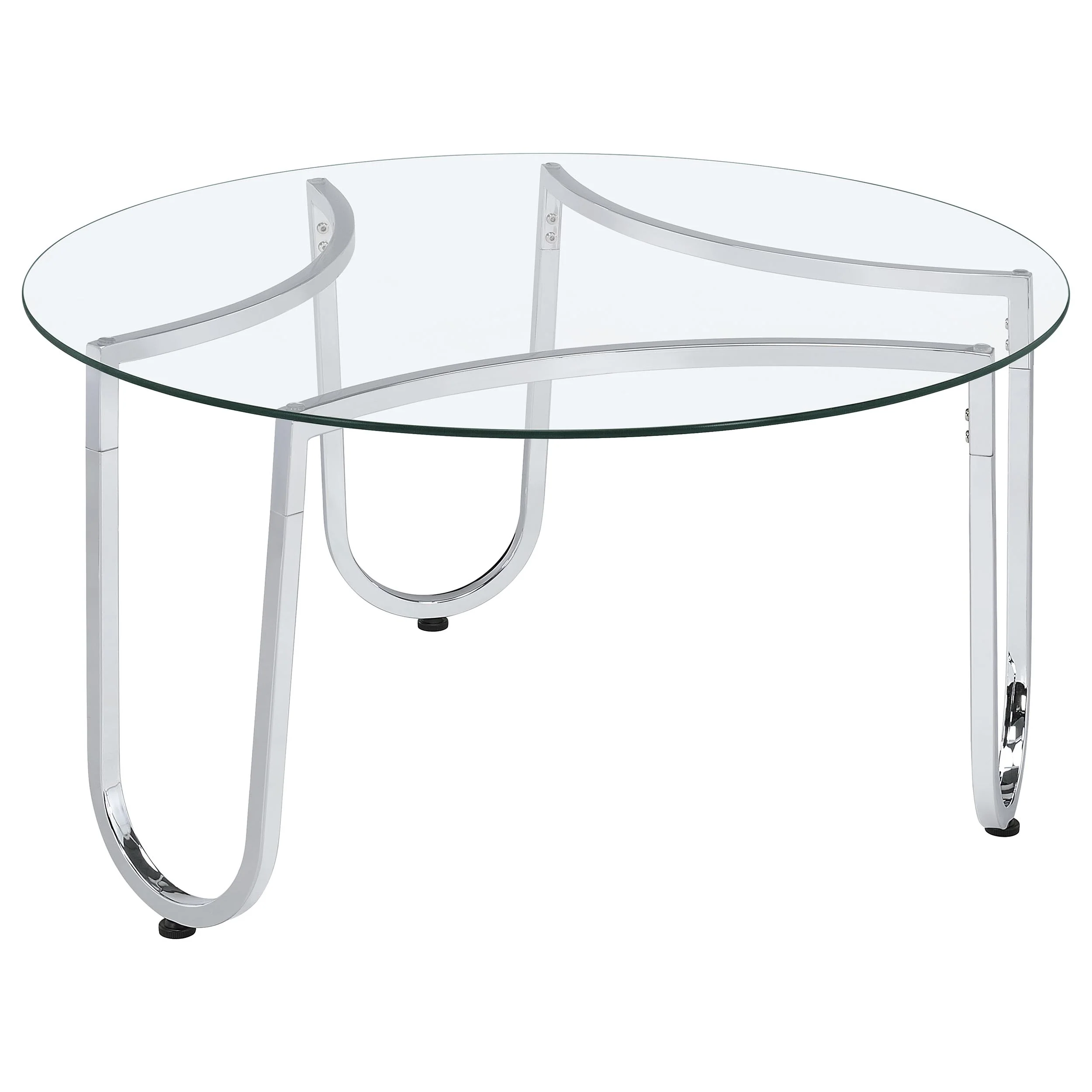 Beller 2-Piece Round Tempered Glass Top Coffee Table Set - Image 7