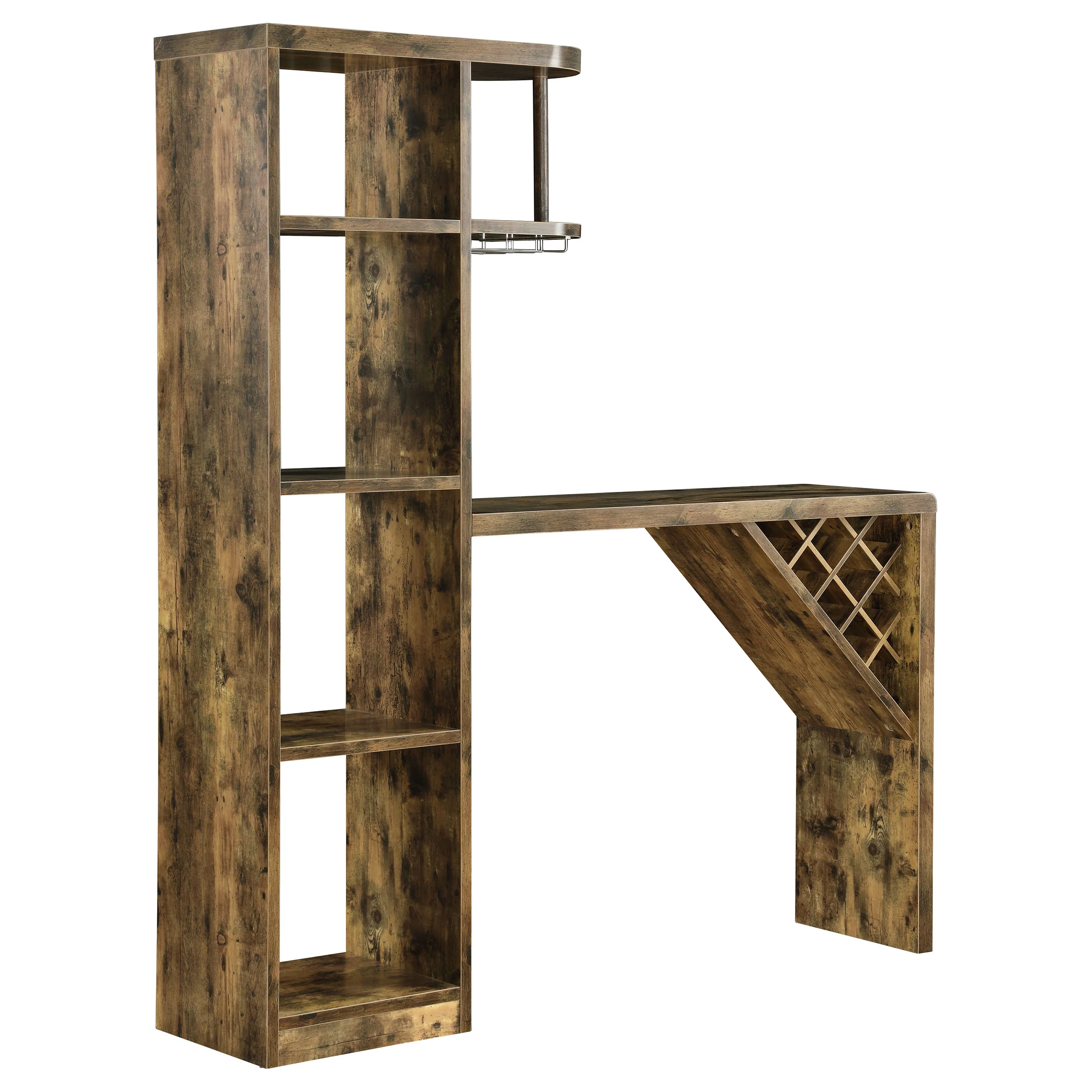 Belvedere 5-Shelf Home Bar Table, Rustic Nutmeg - Image 4