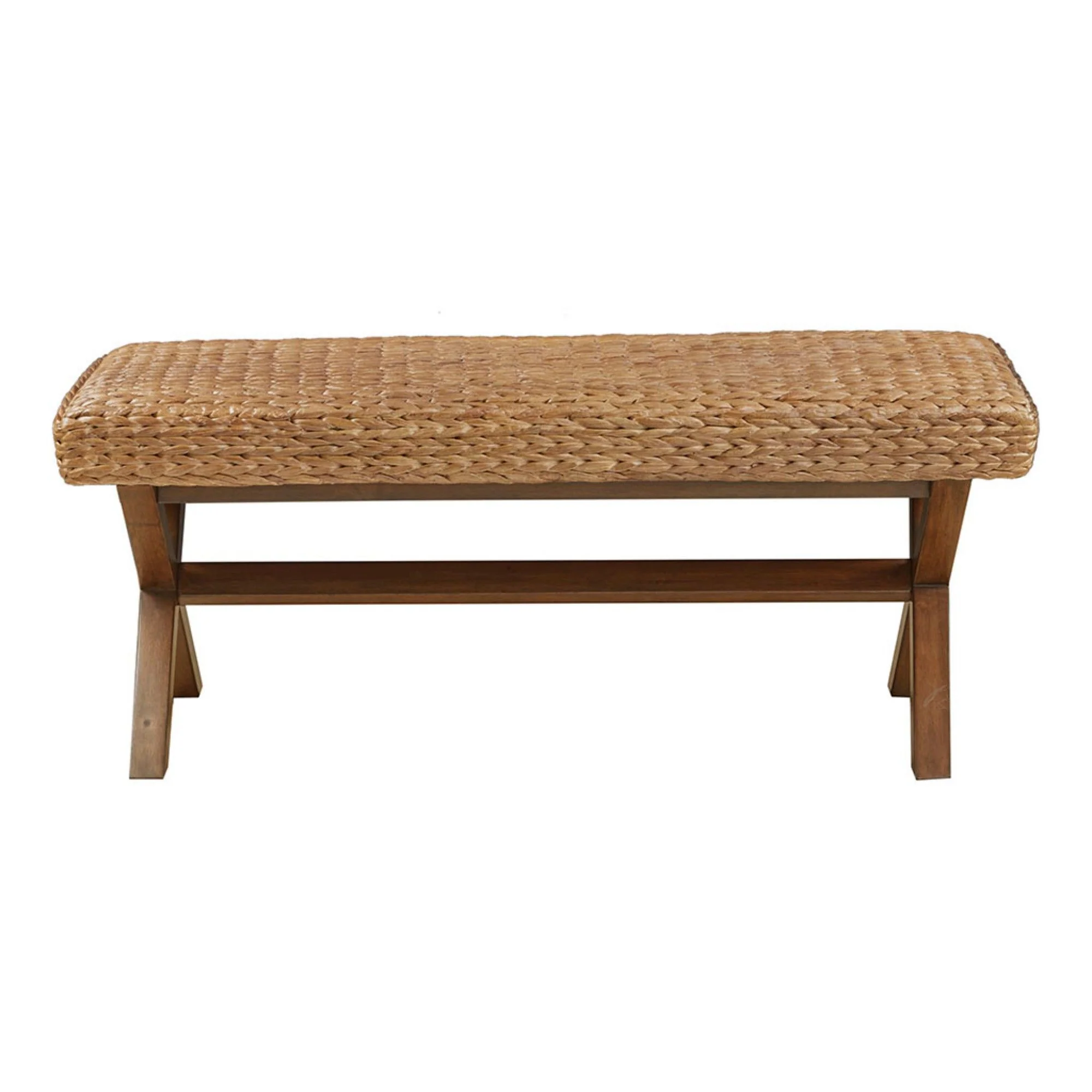 Bench With Water Hyacinth Seat - Brown - Image 4