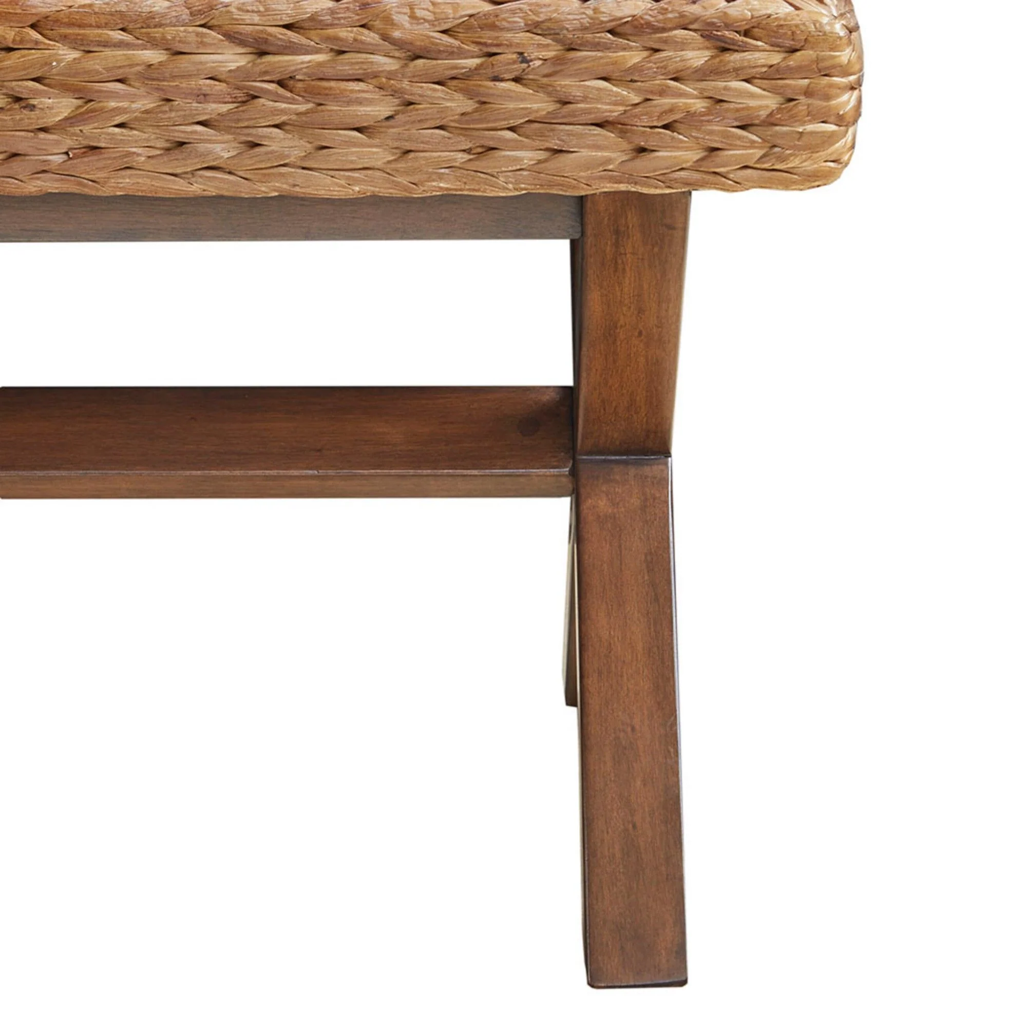 Bench With Water Hyacinth Seat - Brown - Image 7