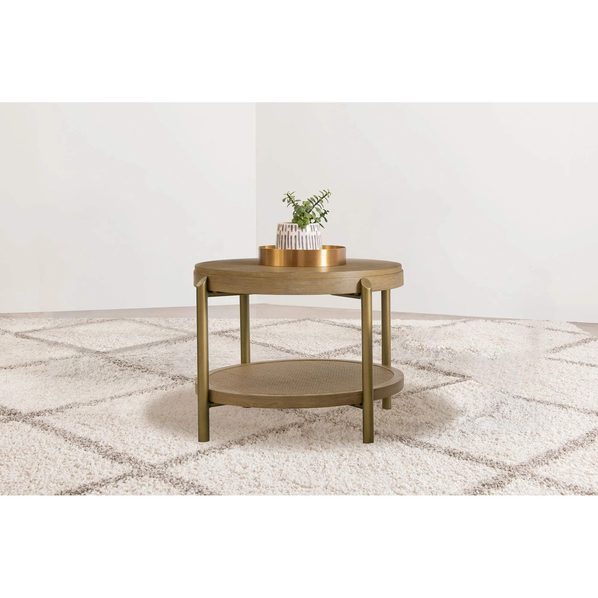 Benson - Round Table With Storage Shelf - Image 18