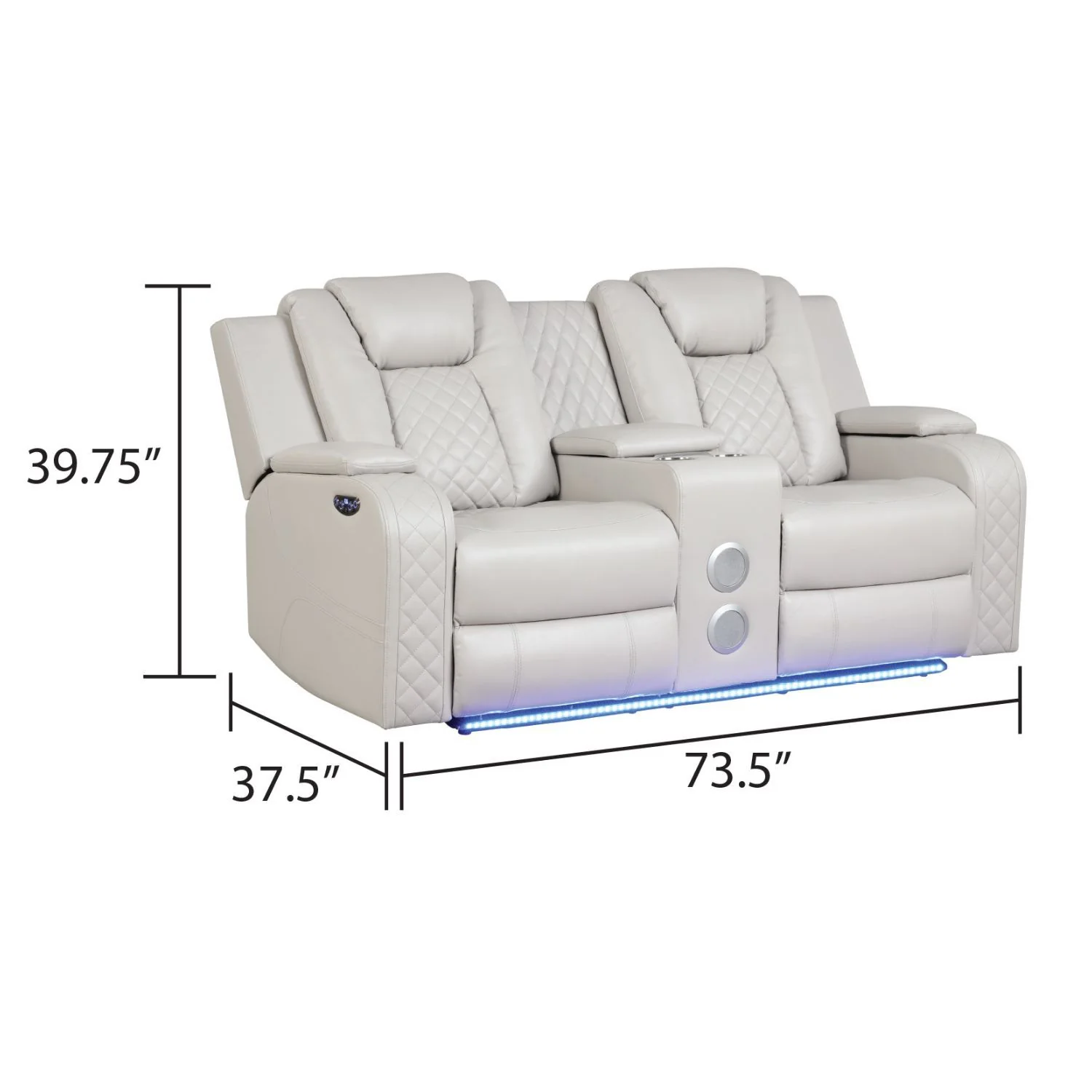 Benz - Power Reclining Loveseat With LED Lighting And Built In USB - Image 4