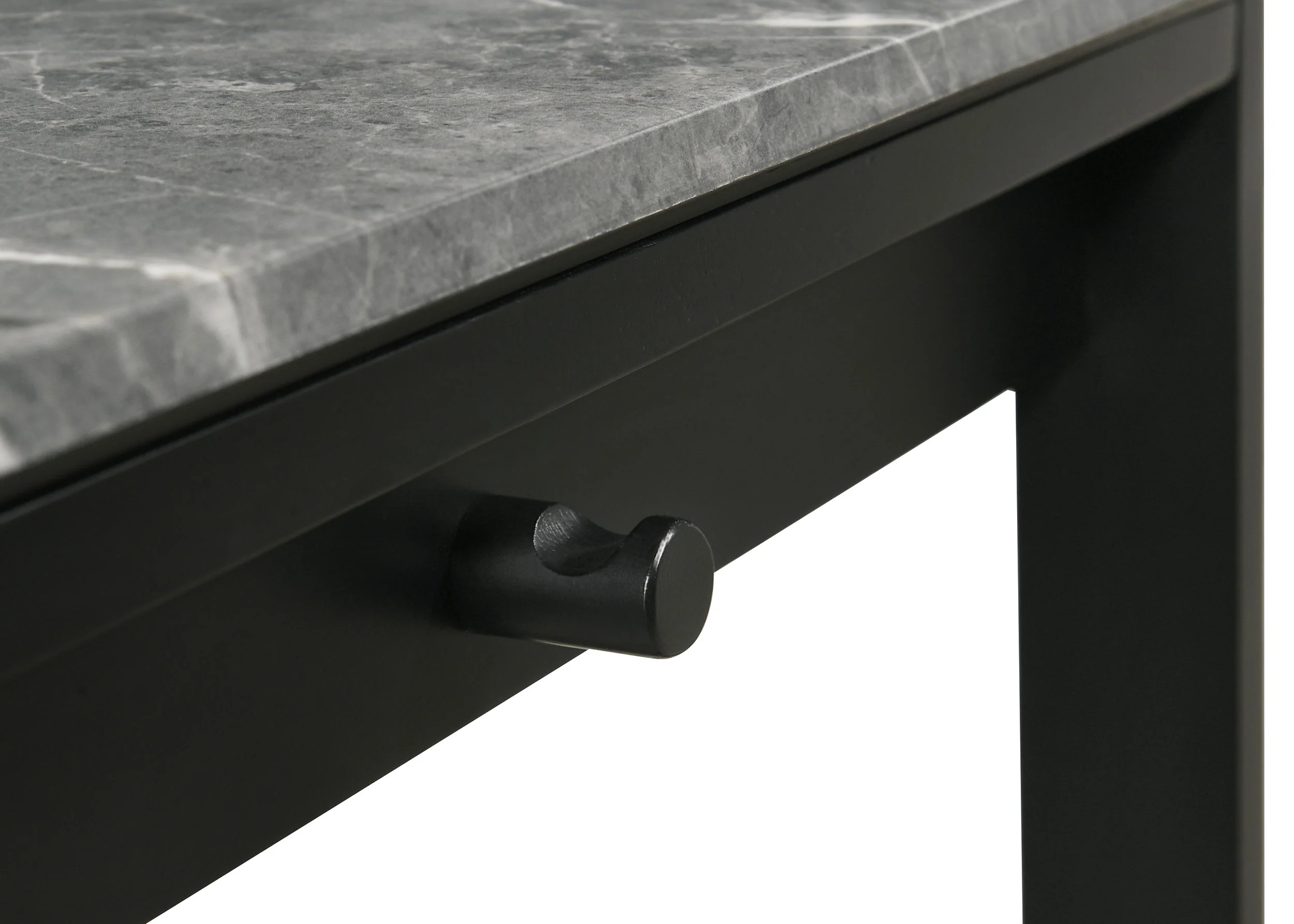 Besler 47-Inch Writing Desk with Shelf - Grey Stone and Black - Image 11