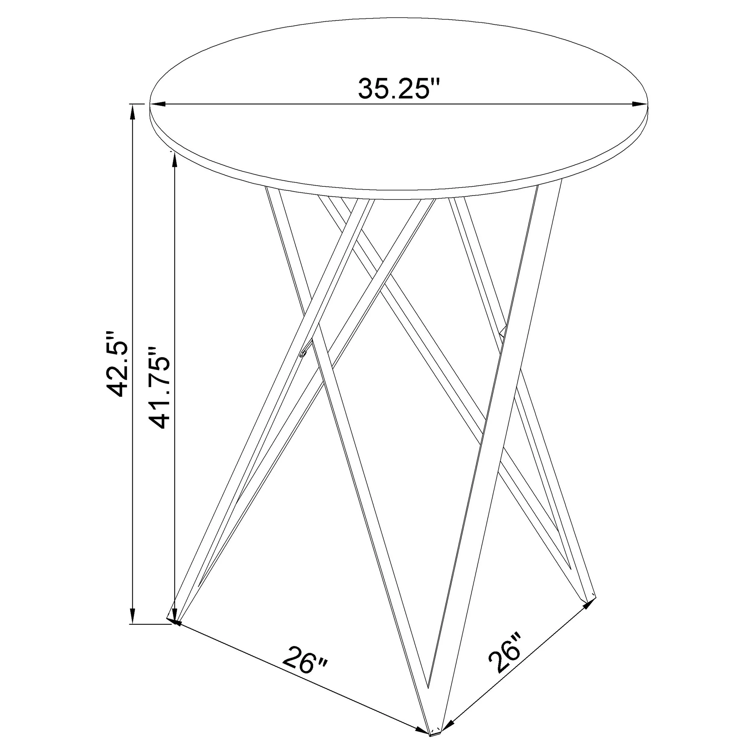 Bexter Round 35-Inch Faux Marble Bistro Bar Table - Image 6