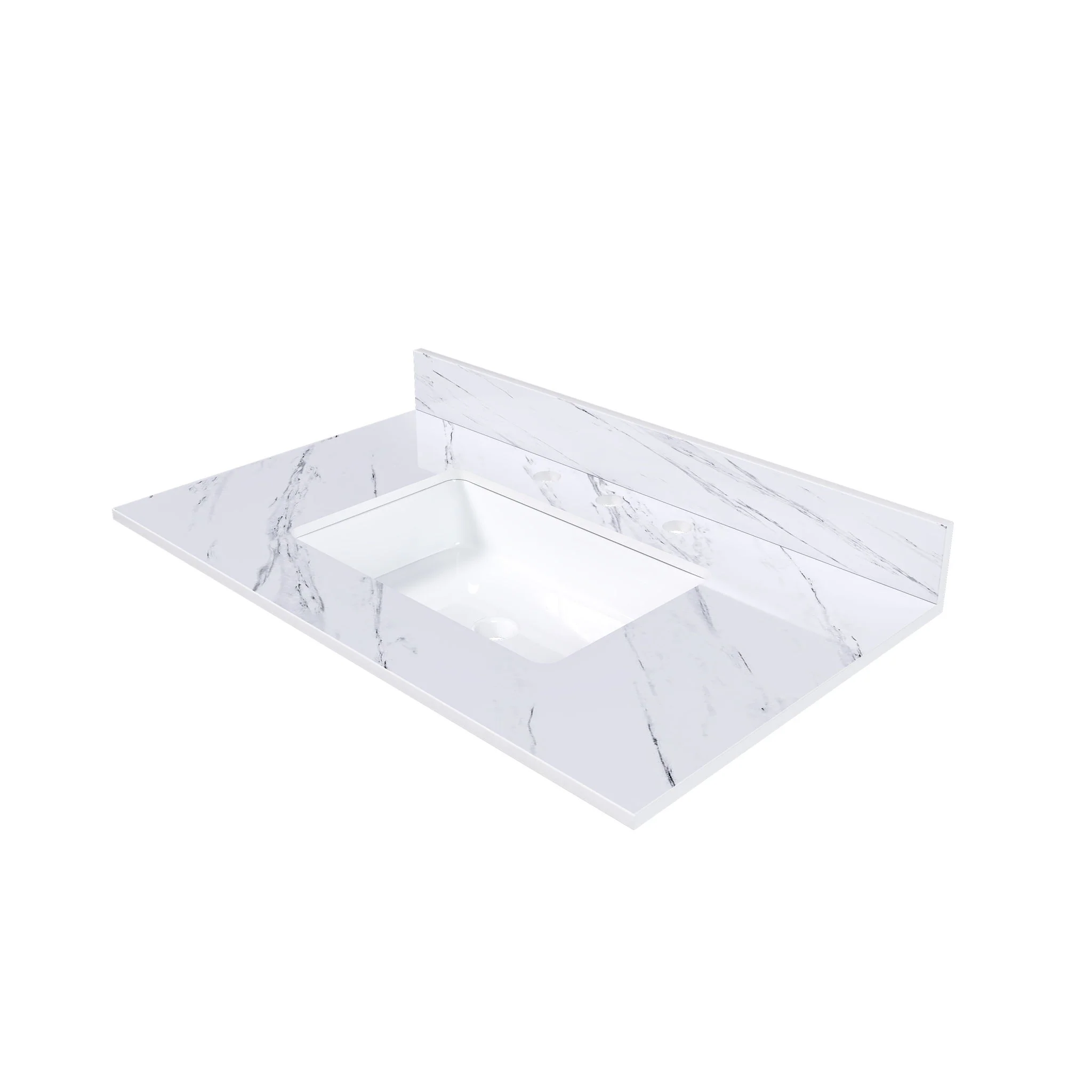Bianco Carrara Venato Elegant Marble Vanity Top, Bathroom Vanity With Undermount Sink, Sintered Stone - Image 12