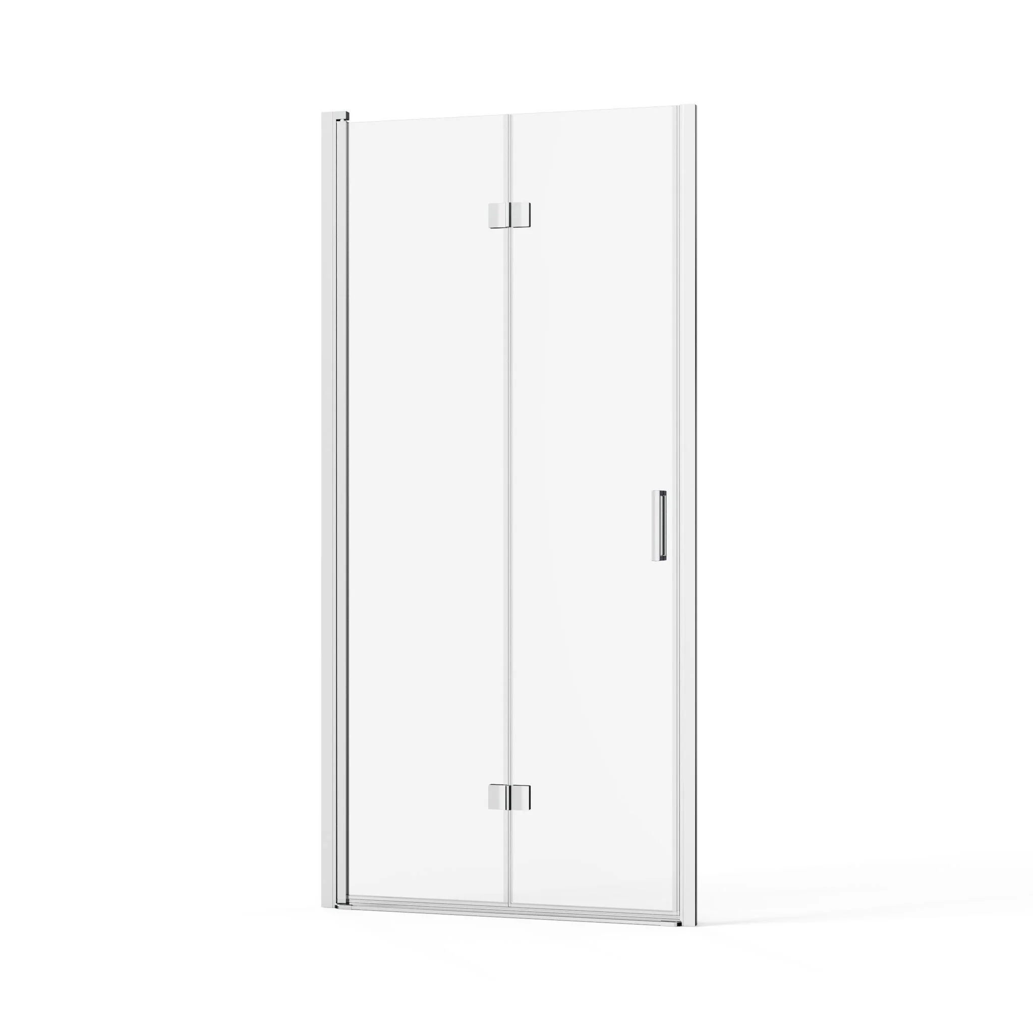 Bifold Frameless Shower Door With Tempered Clear Glass