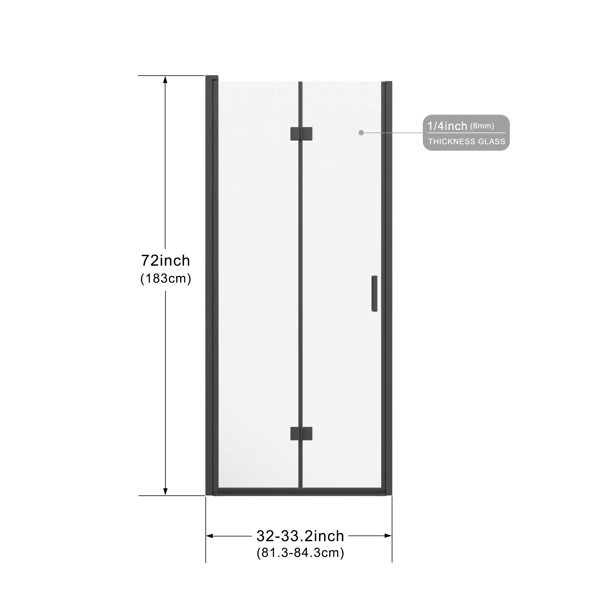 Bifold Frameless Shower Door With Tempered Clear Glass - Image 7