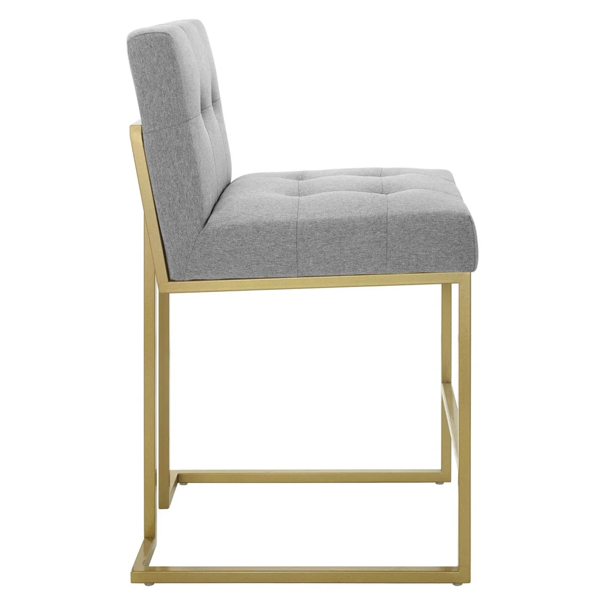 Biscuit Tufted Fabric Counter Stool – Gold Stainless Steel 38 Inch - Image 8