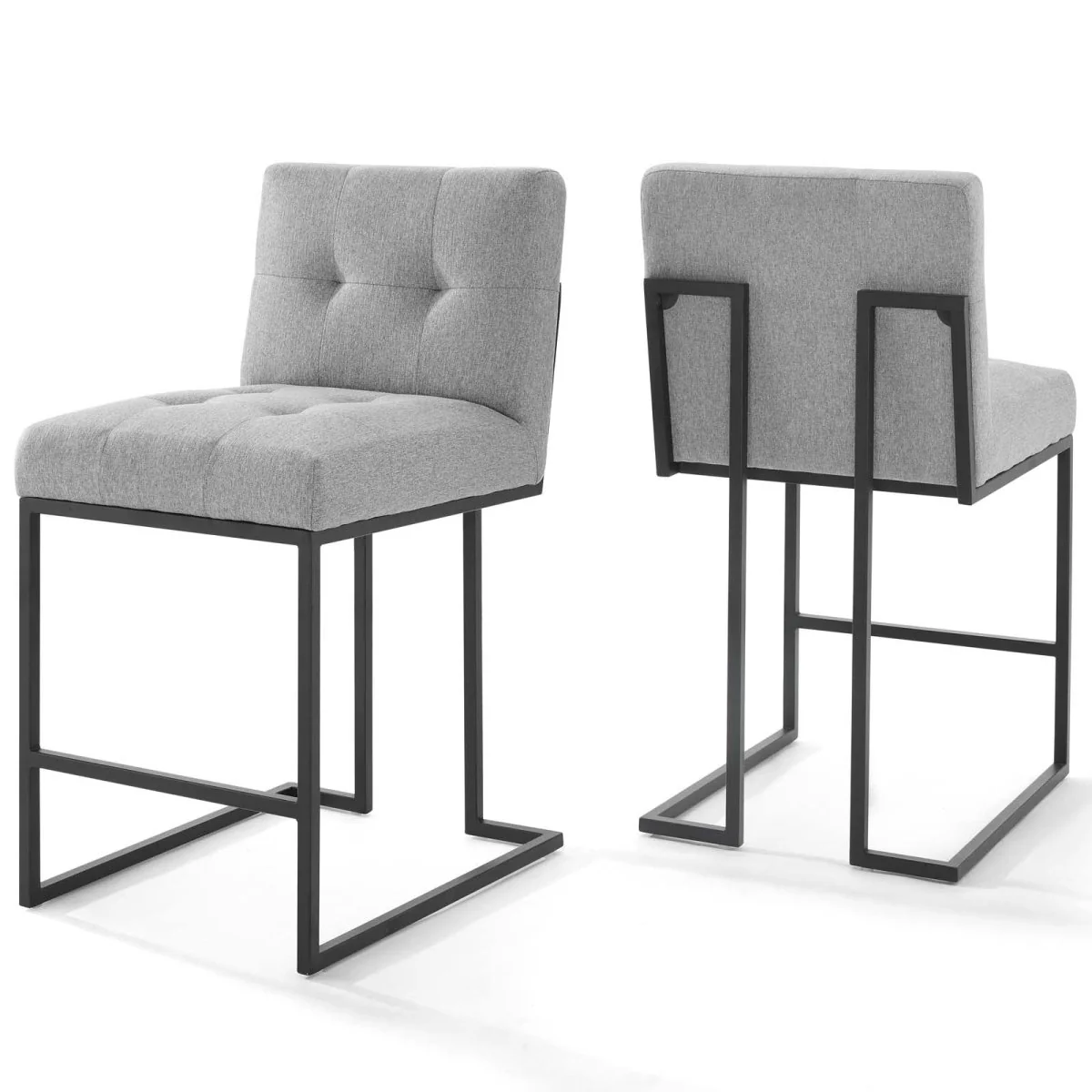 Biscuit Tufted Fabric Counter Stool Set of 2 - Image 5