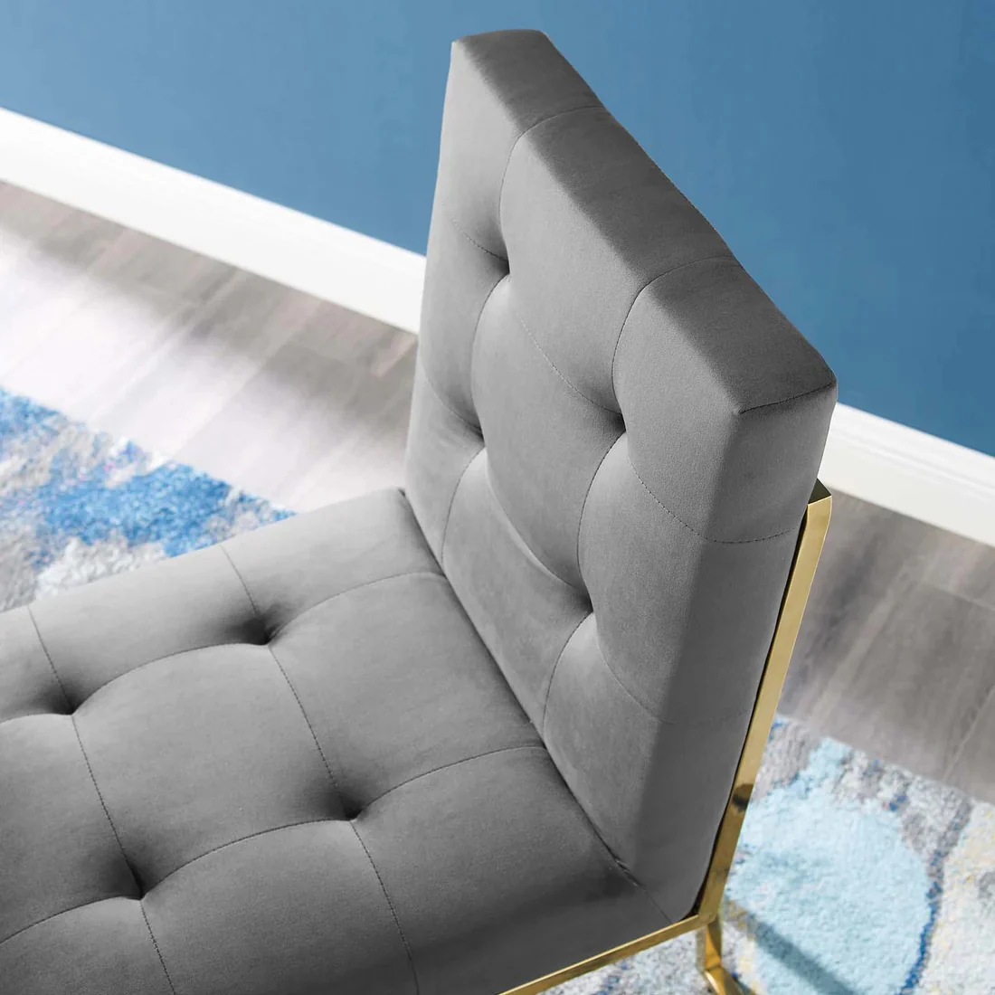 Biscuit-Tufted Performance Velvet Dining Chair - Image 6