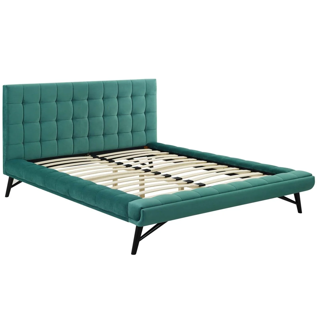 Biscuit Tufted Performance Velvet Queen Platform Bed - Image 28