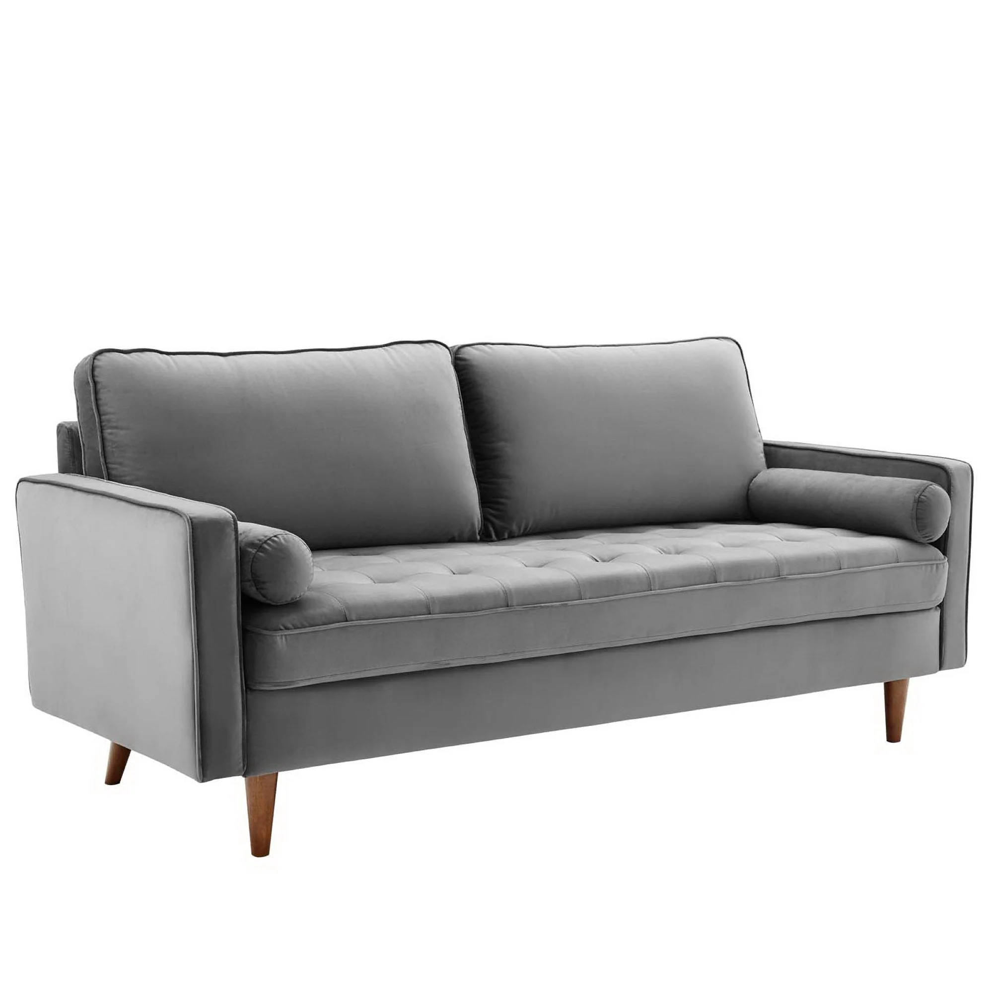 Biscuit Tufted Performance Velvet Sofa with Bolster Pillows - Image 20