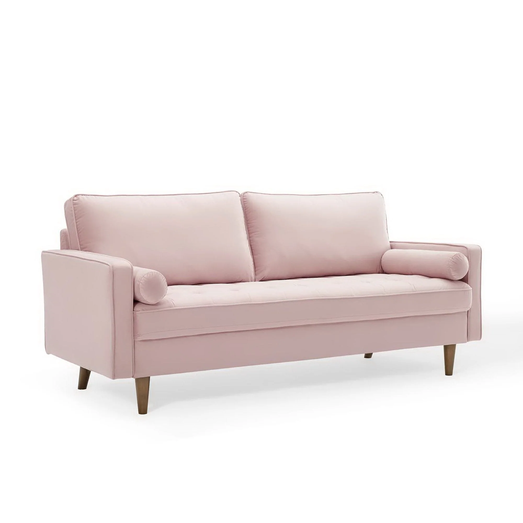 Biscuit Tufted Performance Velvet Sofa with Bolster Pillows - Image 32